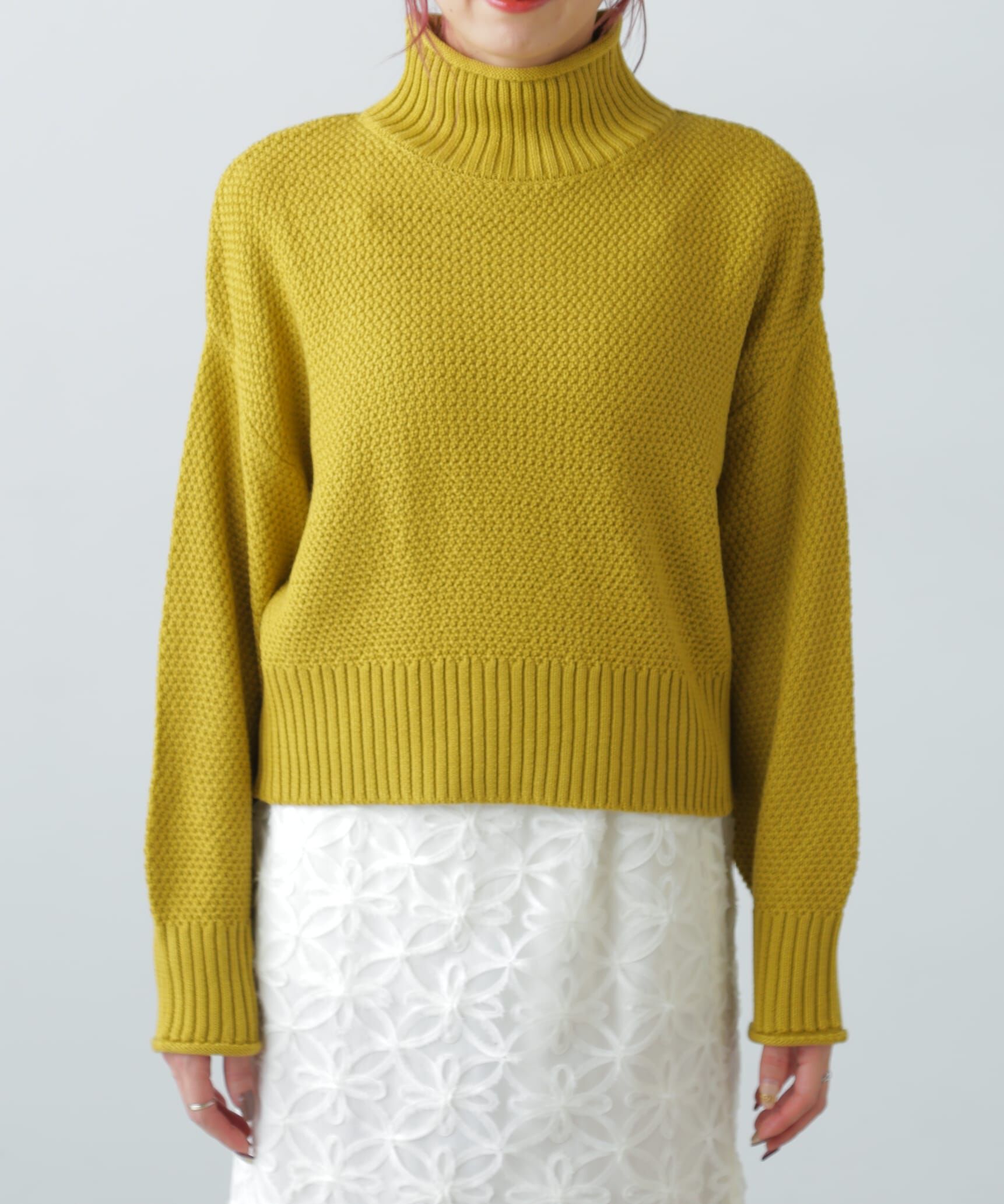  「鹿の子編みハイネックニット」|ニット・セーター|