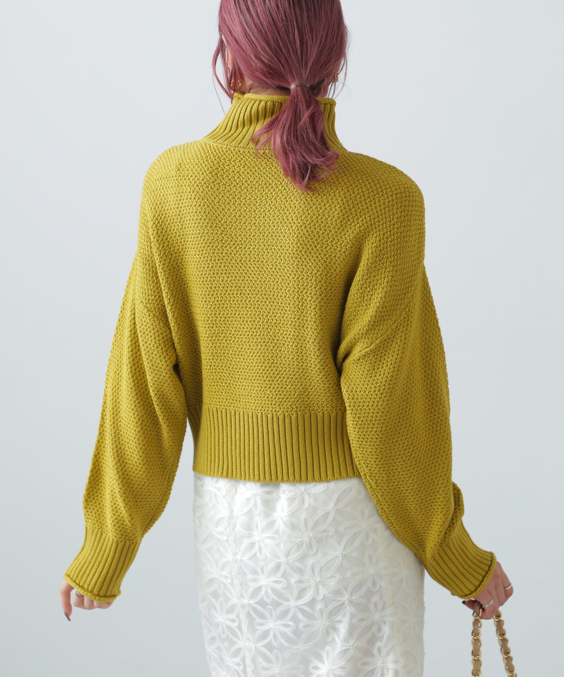  「鹿の子編みハイネックニット」|ニット・セーター|