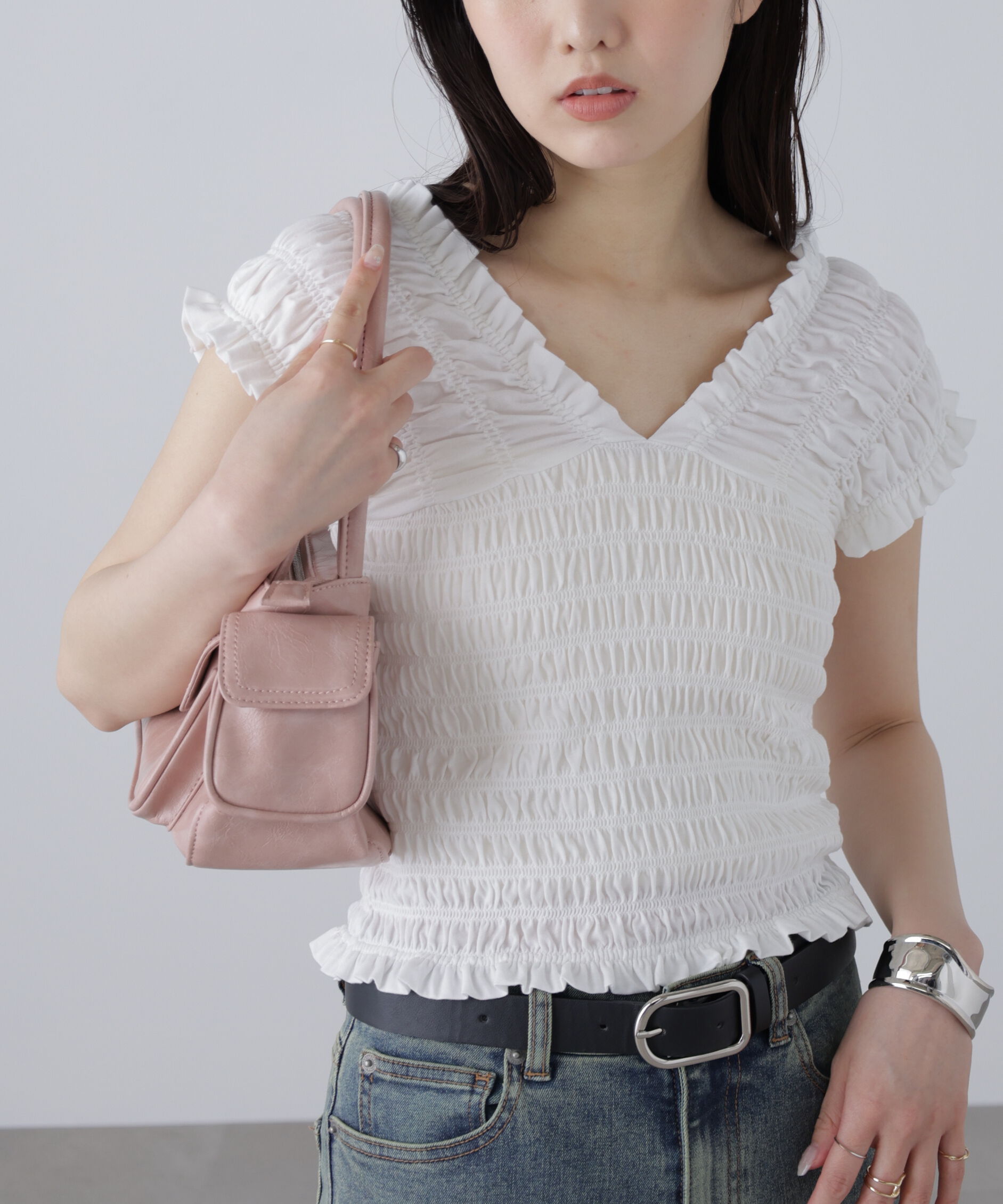  「2wayシャーリングオフショルカットソー」|Tシャツ・カットソー|