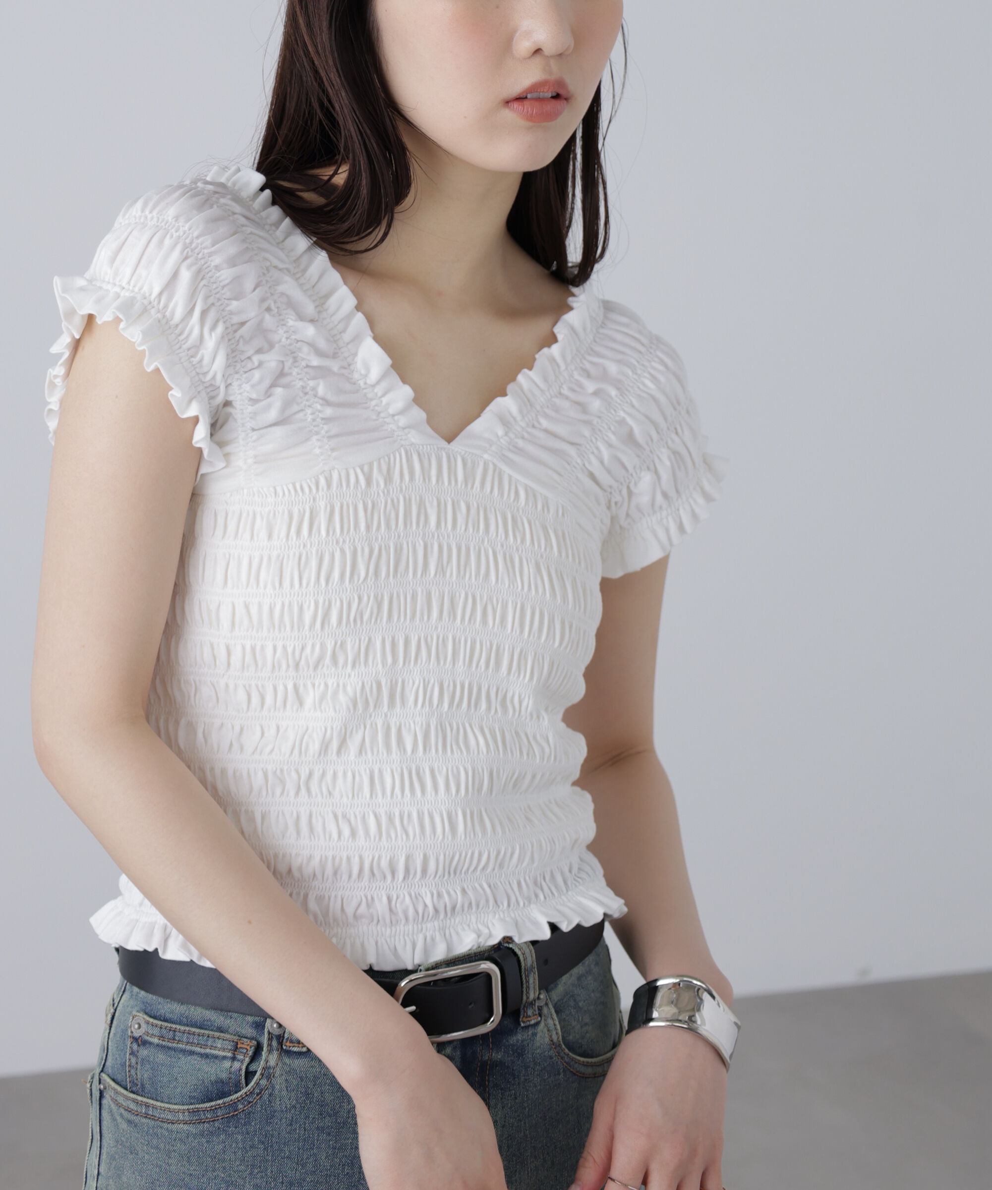  「2wayシャーリングオフショルカットソー」|Tシャツ・カットソー|