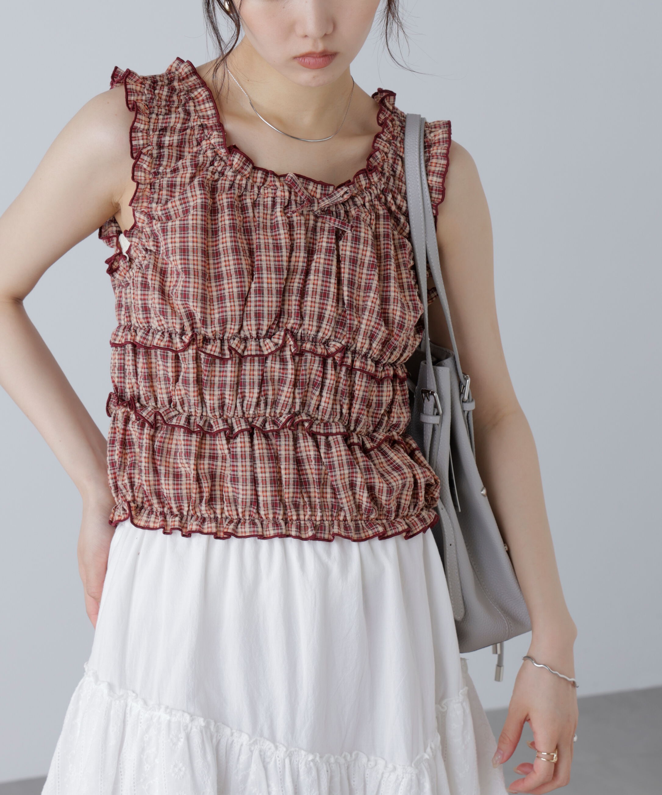  「シャーリングタンクトップブラウス」|シャツ・ブラウス|