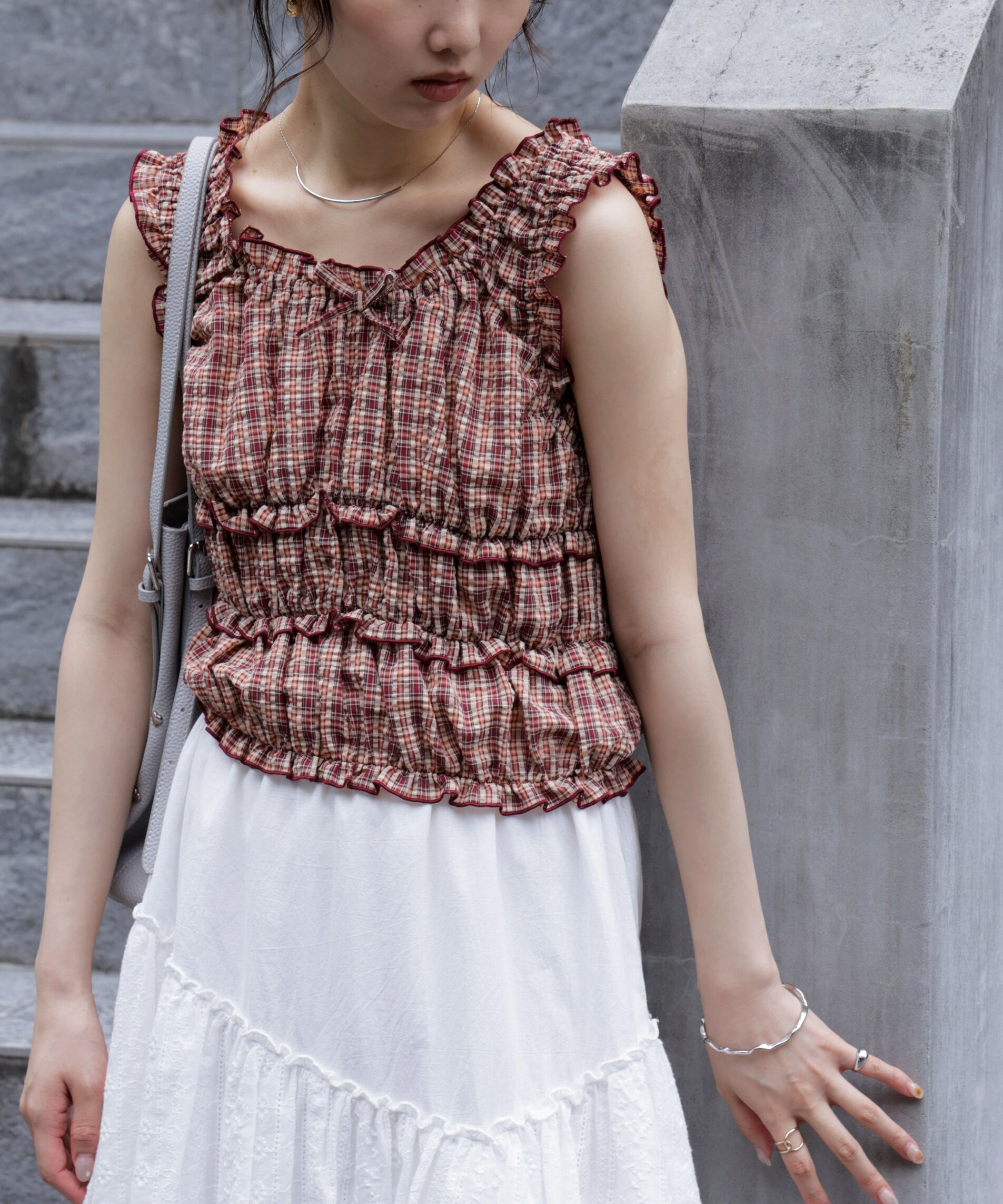  「シャーリングタンクトップブラウス」|シャツ・ブラウス|