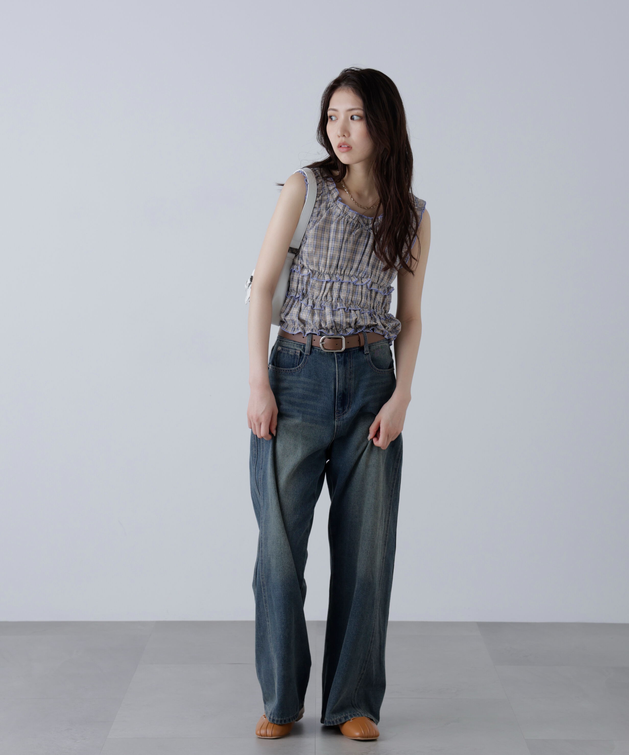  「シャーリングタンクトップブラウス」|シャツ・ブラウス|