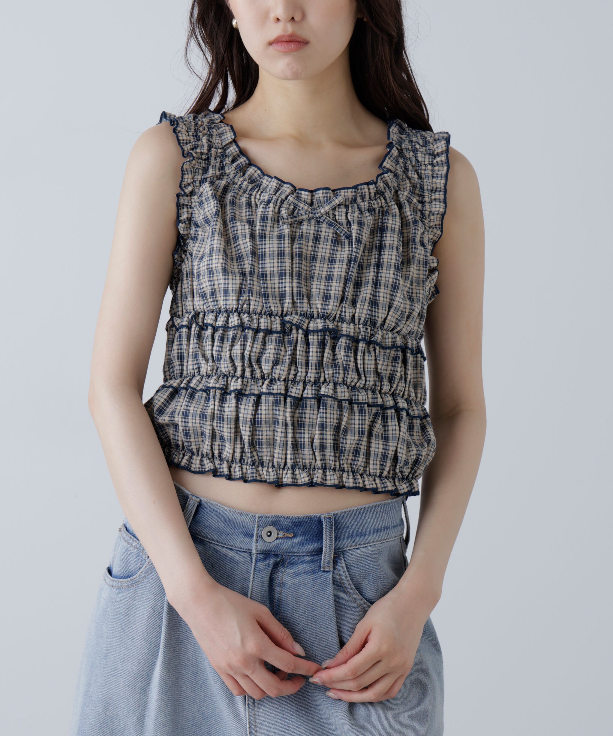  「シャーリングタンクトップブラウス」|シャツ・ブラウス|