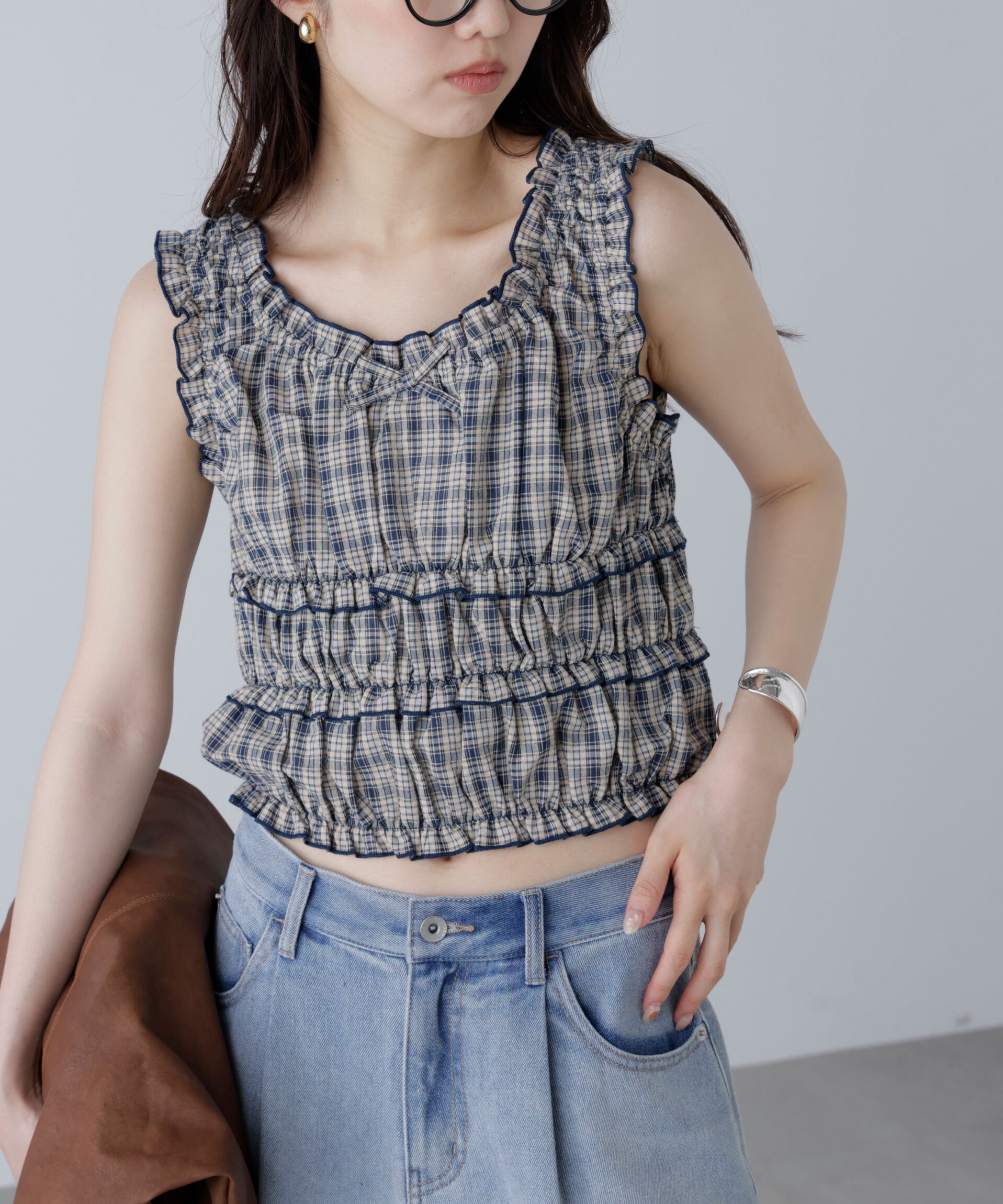  「シャーリングタンクトップブラウス」|シャツ・ブラウス|