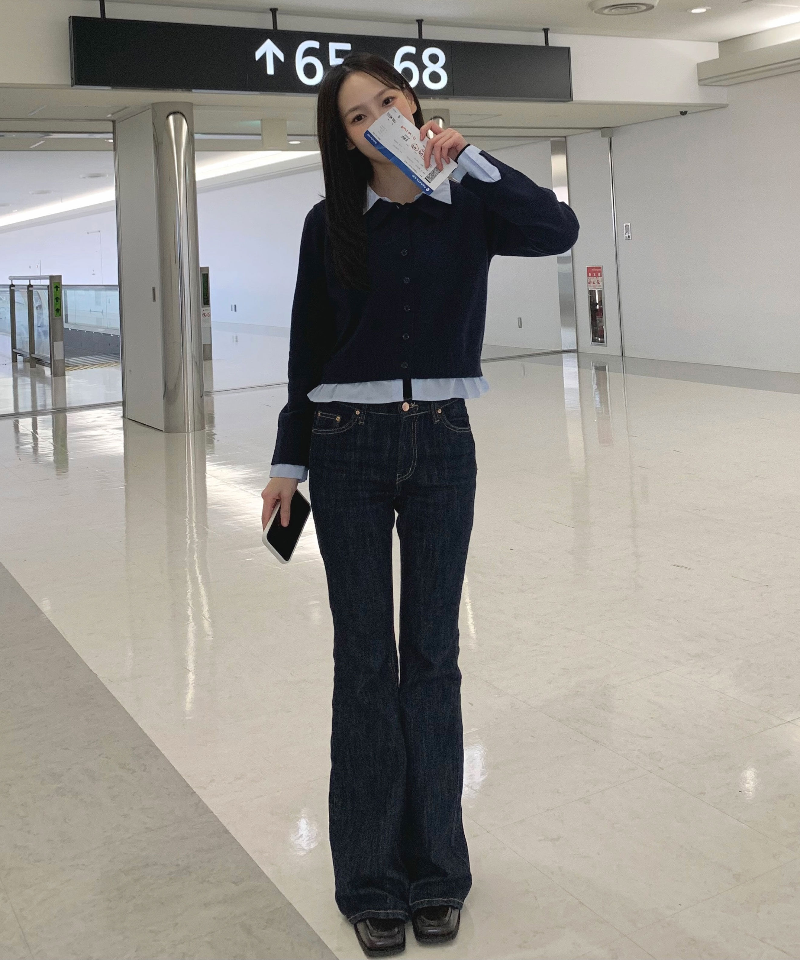  「シャツフェイクレイヤードポロカーディガン」|ニット・セーター|