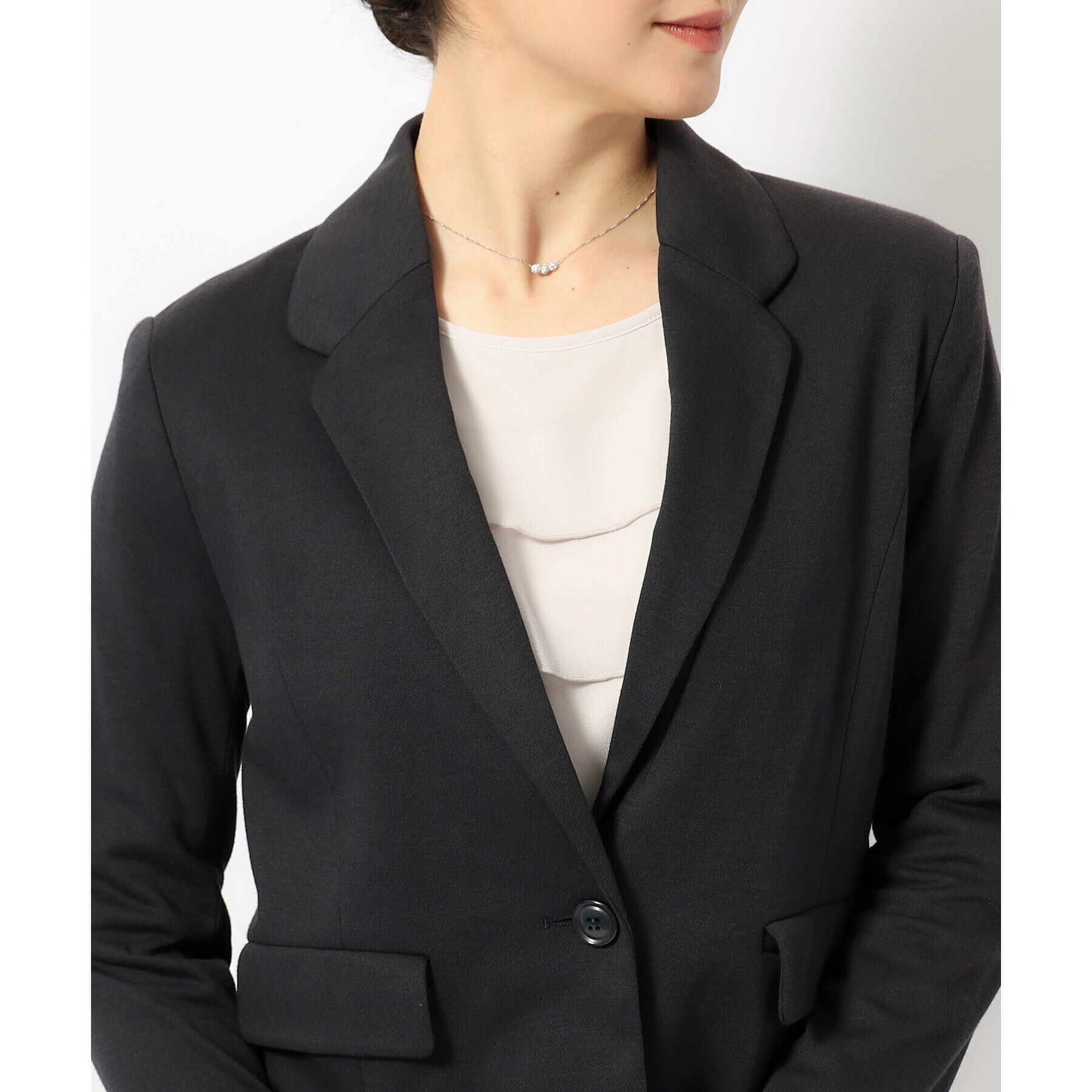 SHOO･LA･RUE「【S-3L/手洗い可/ストレッチ】モックロディテーラードジャケット」|テーラードジャケット|