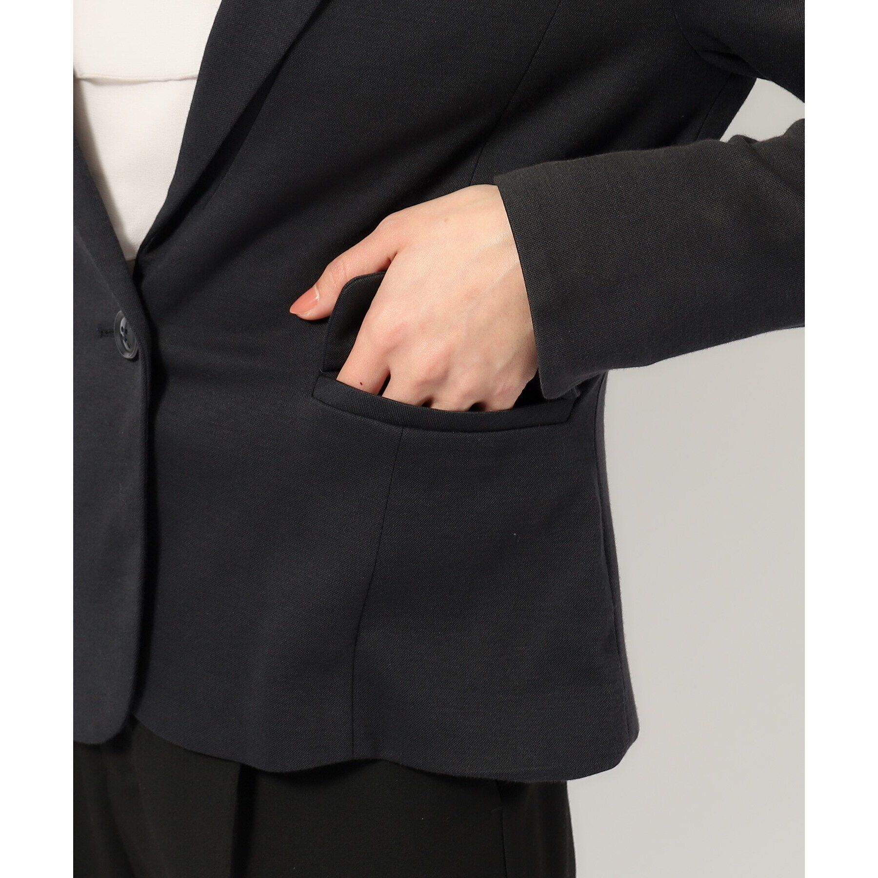 SHOO･LA･RUE「【S-3L/手洗い可/ストレッチ】モックロディテーラードジャケット」|テーラードジャケット|