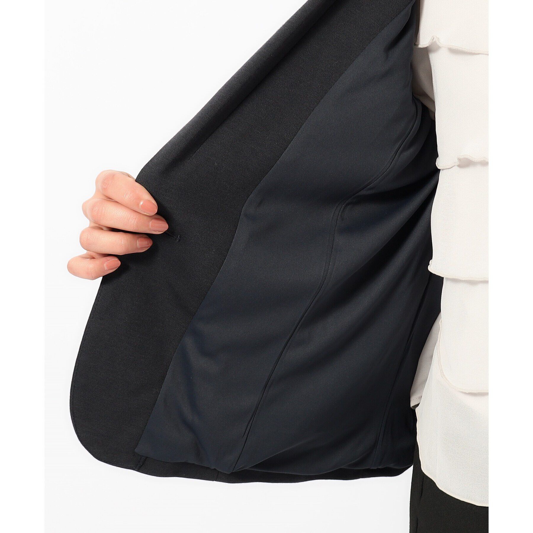 SHOO･LA･RUE「【S-3L/手洗い可/ストレッチ】モックロディテーラードジャケット」|テーラードジャケット|