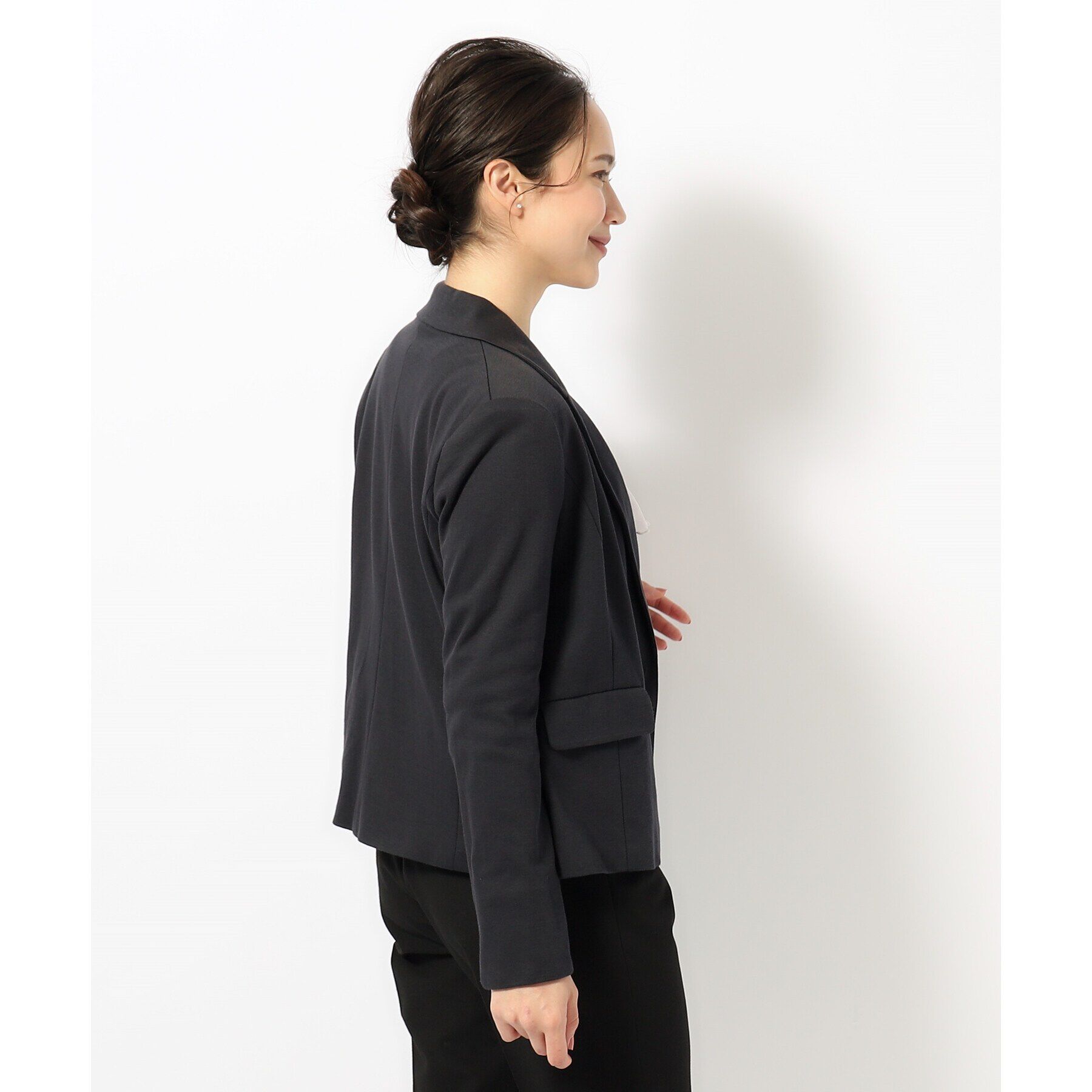 SHOO･LA･RUE「【S-3L/手洗い可/ストレッチ】モックロディテーラードジャケット」|テーラードジャケット|