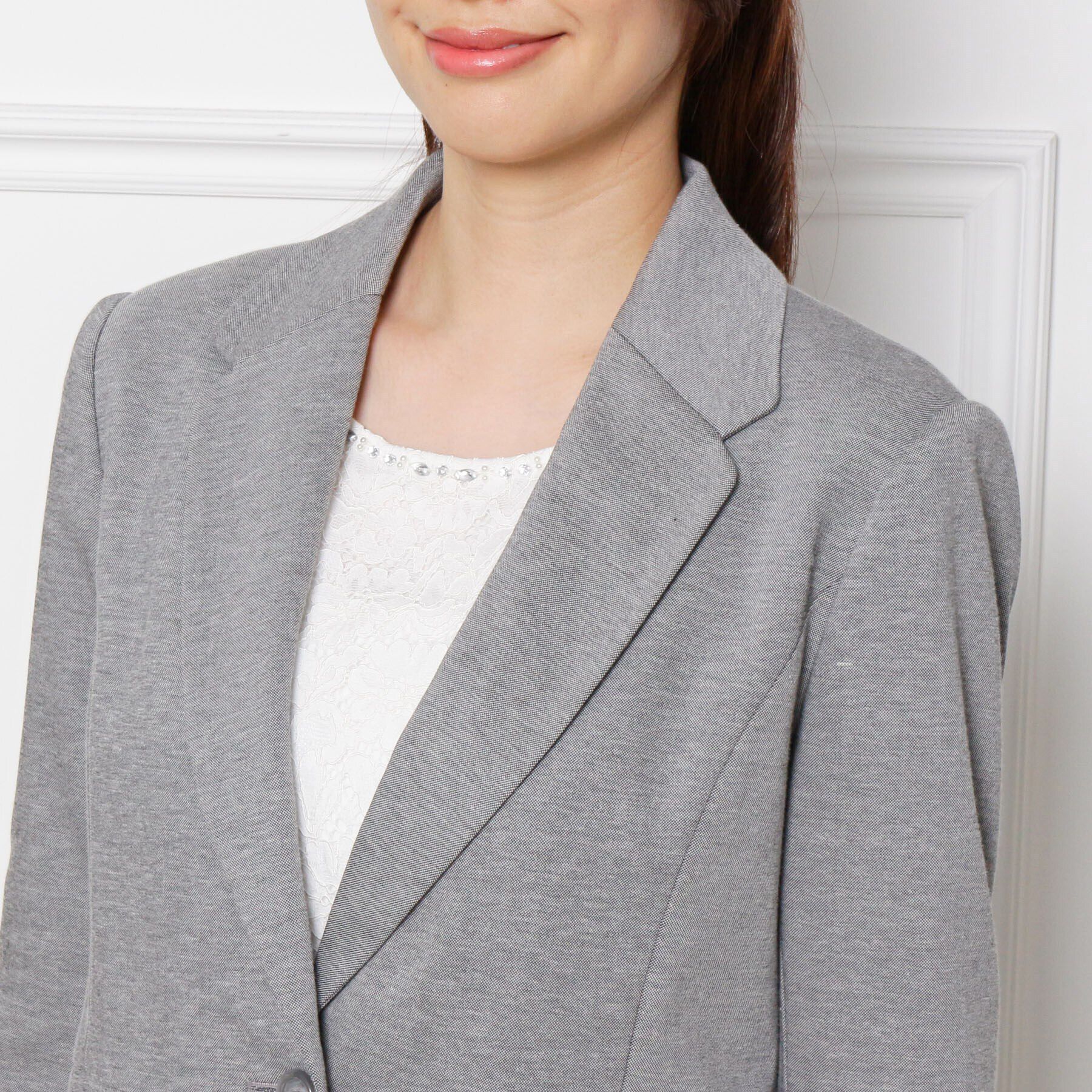 SHOO･LA･RUE「【S-3L/手洗い可/ストレッチ】モックロディテーラードジャケット」|テーラードジャケット|