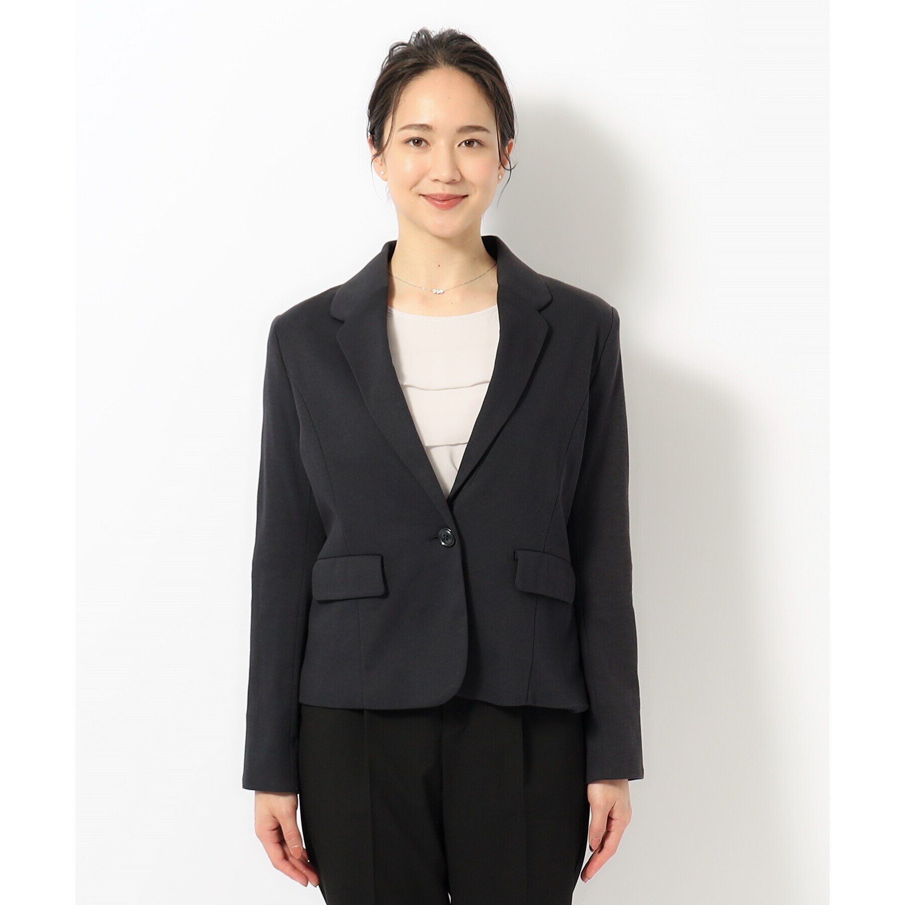 SHOO･LA･RUE「【S-3L/手洗い可/ストレッチ】モックロディテーラードジャケット」|テーラードジャケット|