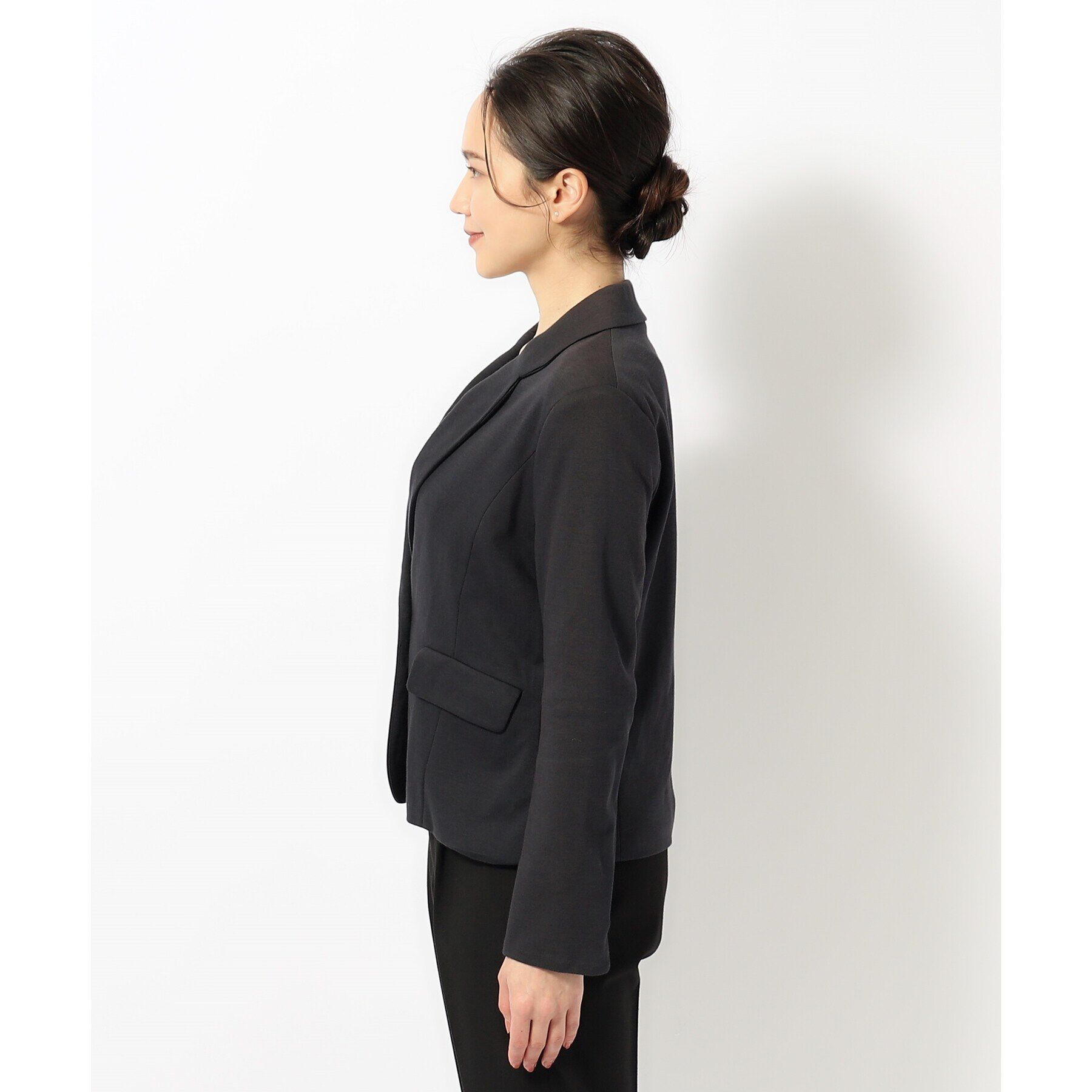 SHOO･LA･RUE「【S-3L/手洗い可/ストレッチ】モックロディテーラードジャケット」|テーラードジャケット|