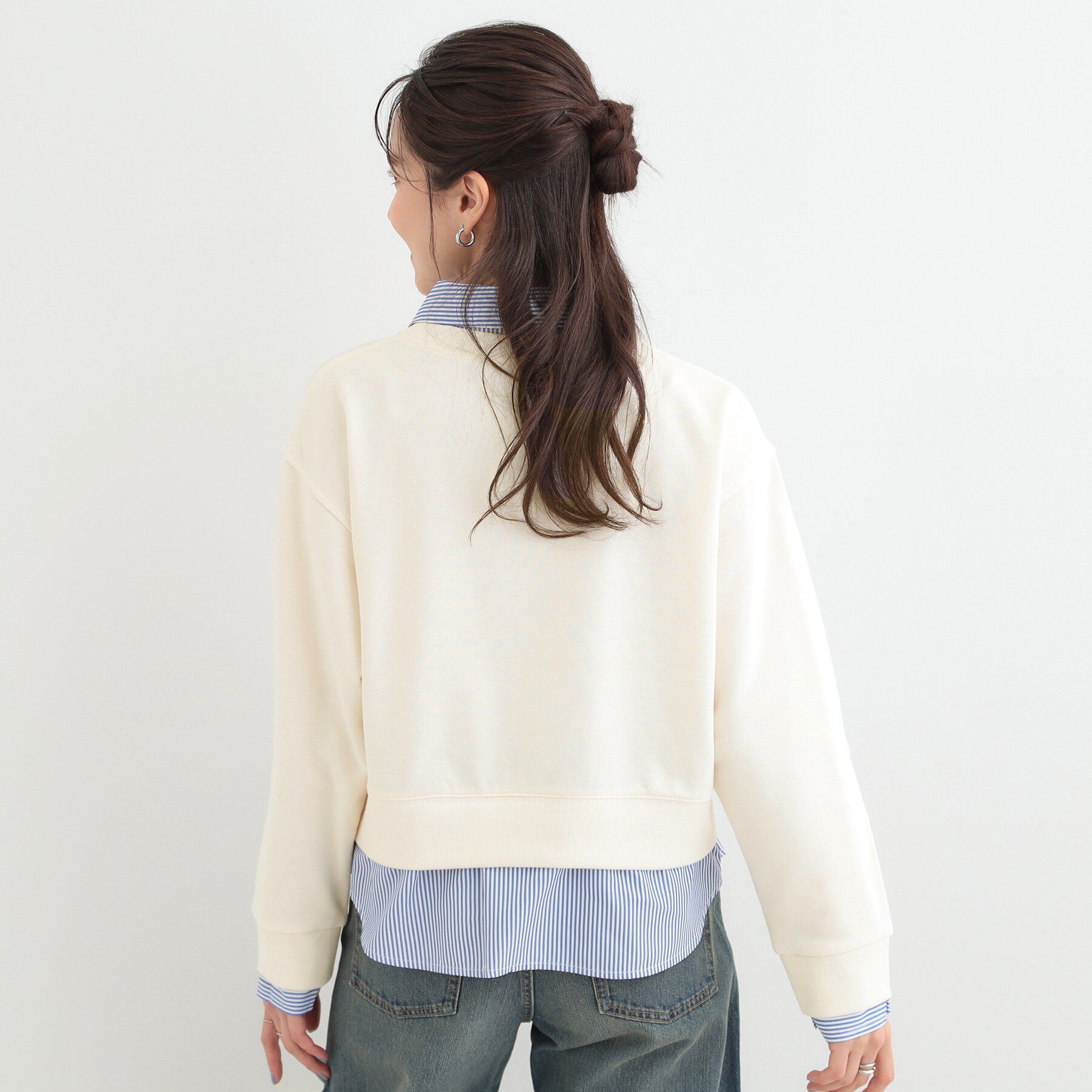 SHOO･LA･RUE「シャツレイヤード風 スウェット」|パーカー|