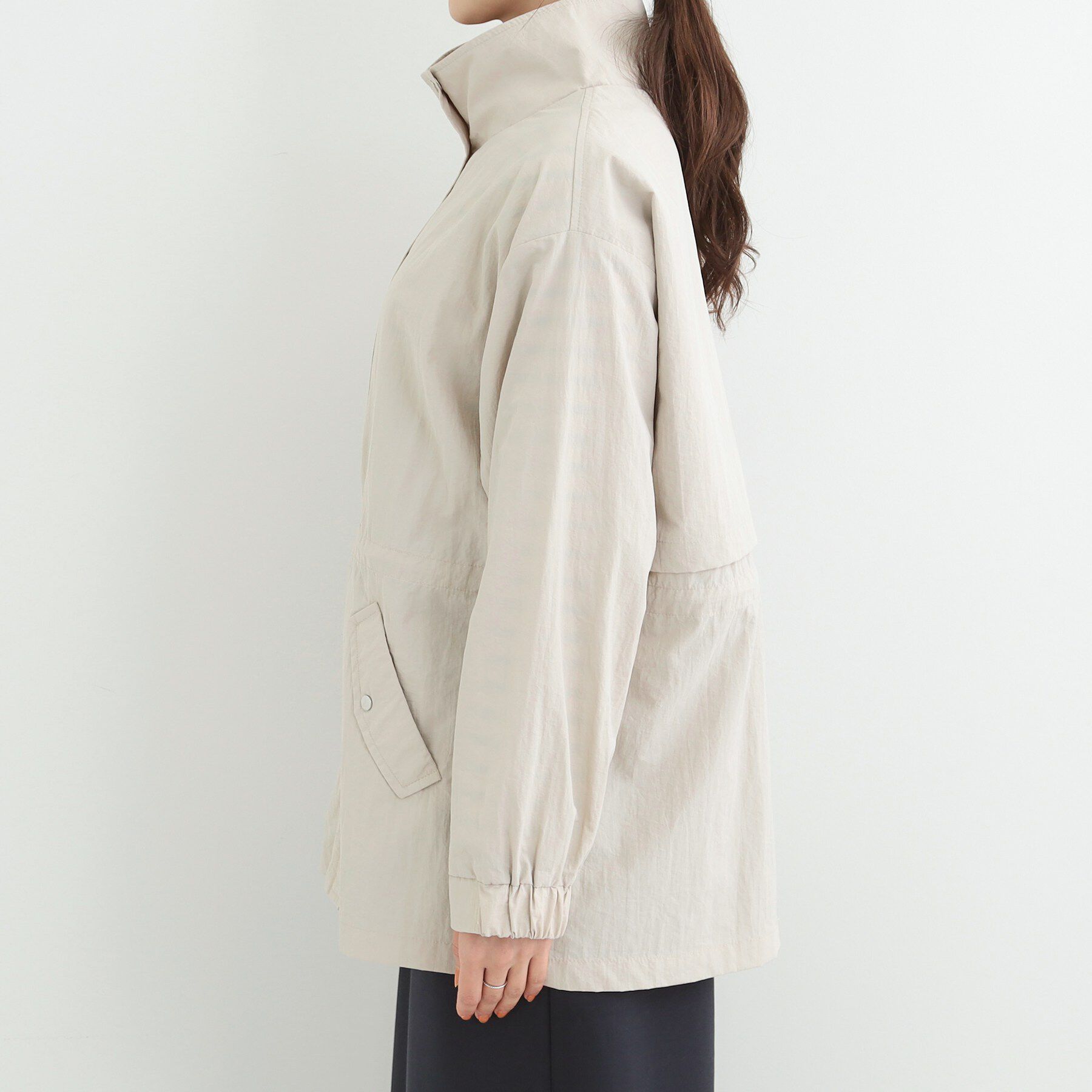 SHOO･LA･RUE「【防花粉/S-LL】女性らしさあふれる 軽やかスタンドブルゾン」|ブルゾン・スタジャン|