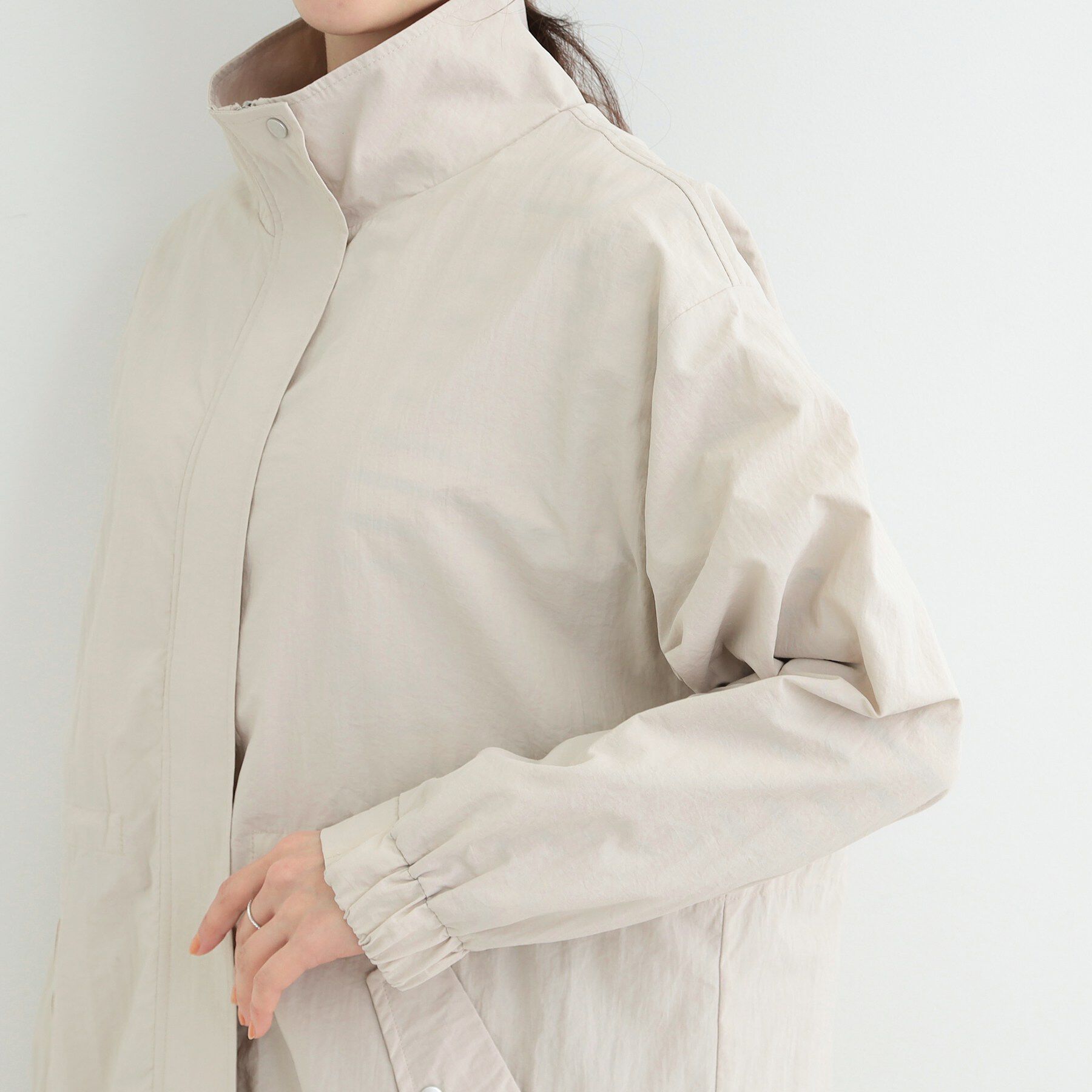 SHOO･LA･RUE「【防花粉/S-LL】女性らしさあふれる 軽やかスタンドブルゾン」|ブルゾン・スタジャン|