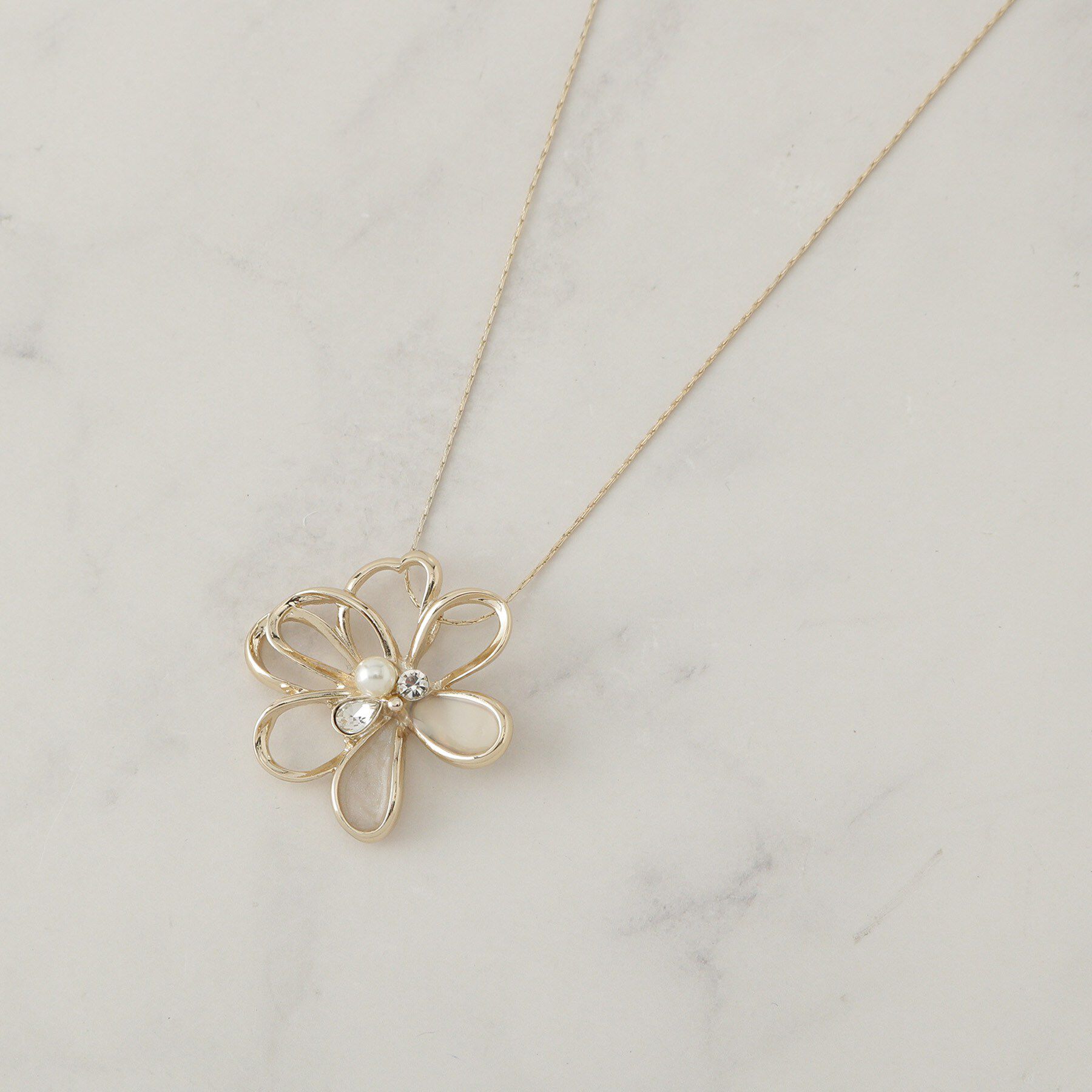 SHOO･LA･RUE「エポ花モチーフネックレス」|ネックレス|ゴールド(007)