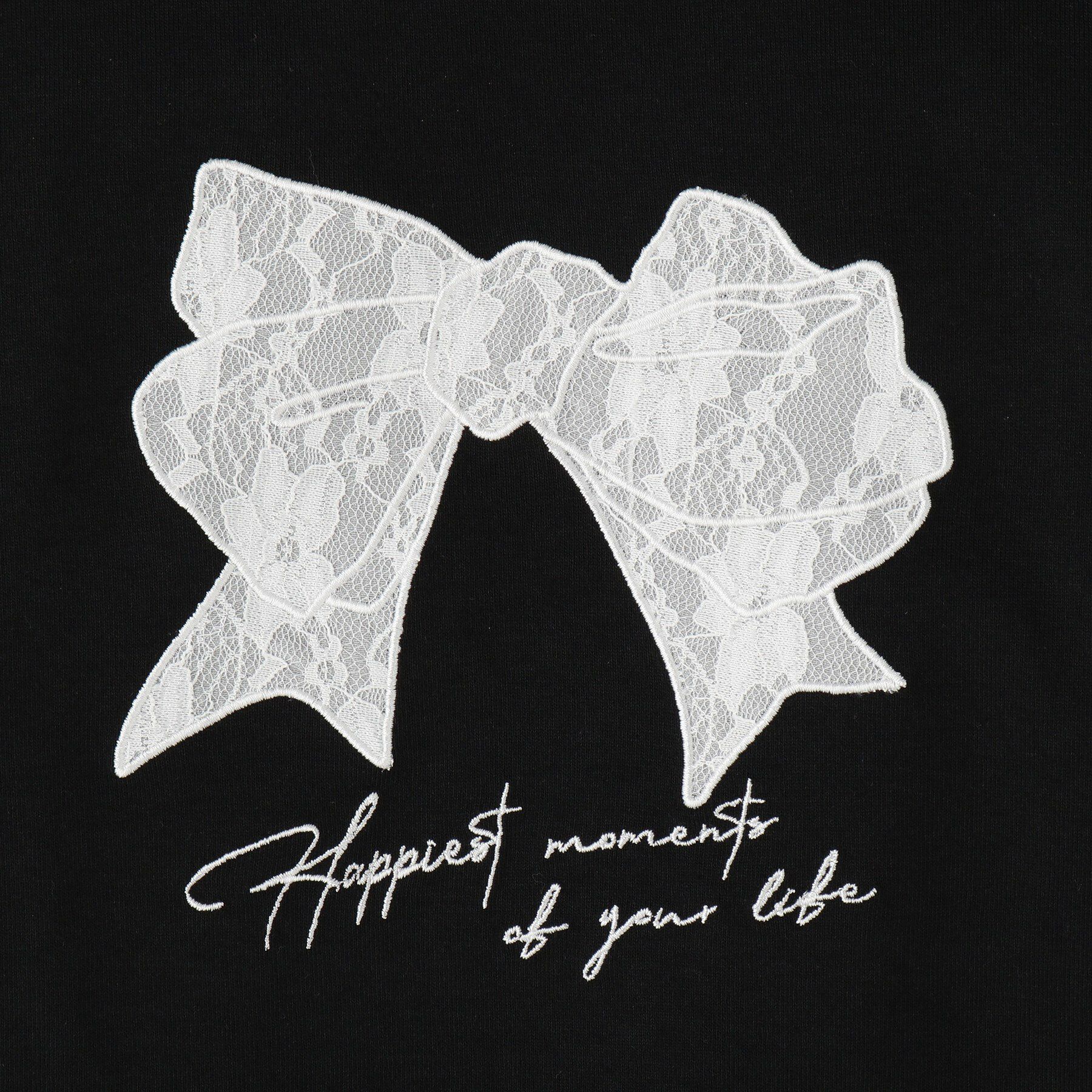 SHOO･LA･RUE「【100-150cm】レースリボン刺繍ロンT」|Tシャツ・カットソー|