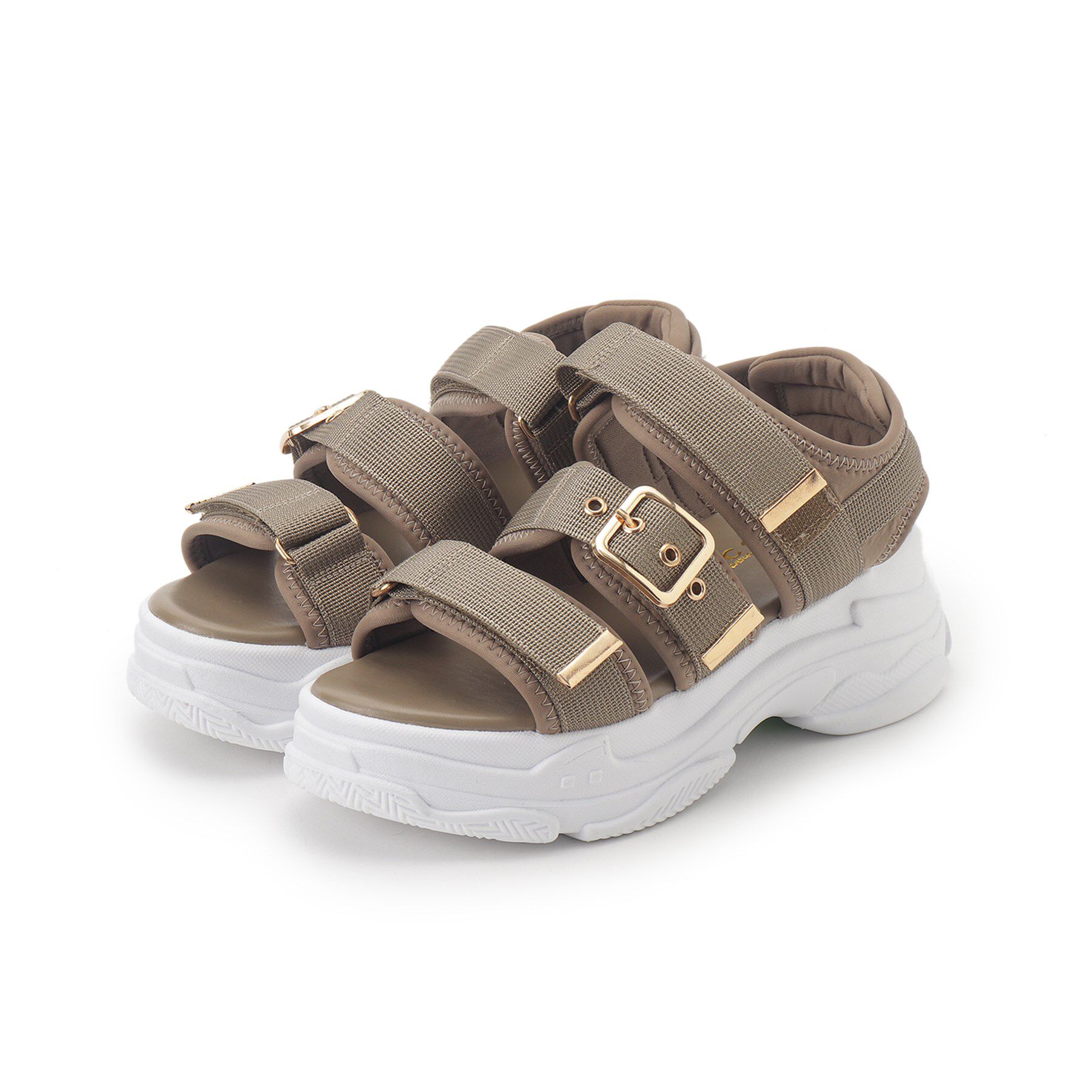 csT&P「軽量厚底ソール ゴールドベルトスポーツサンダル」|サンダル|ｵｰｸ(934)