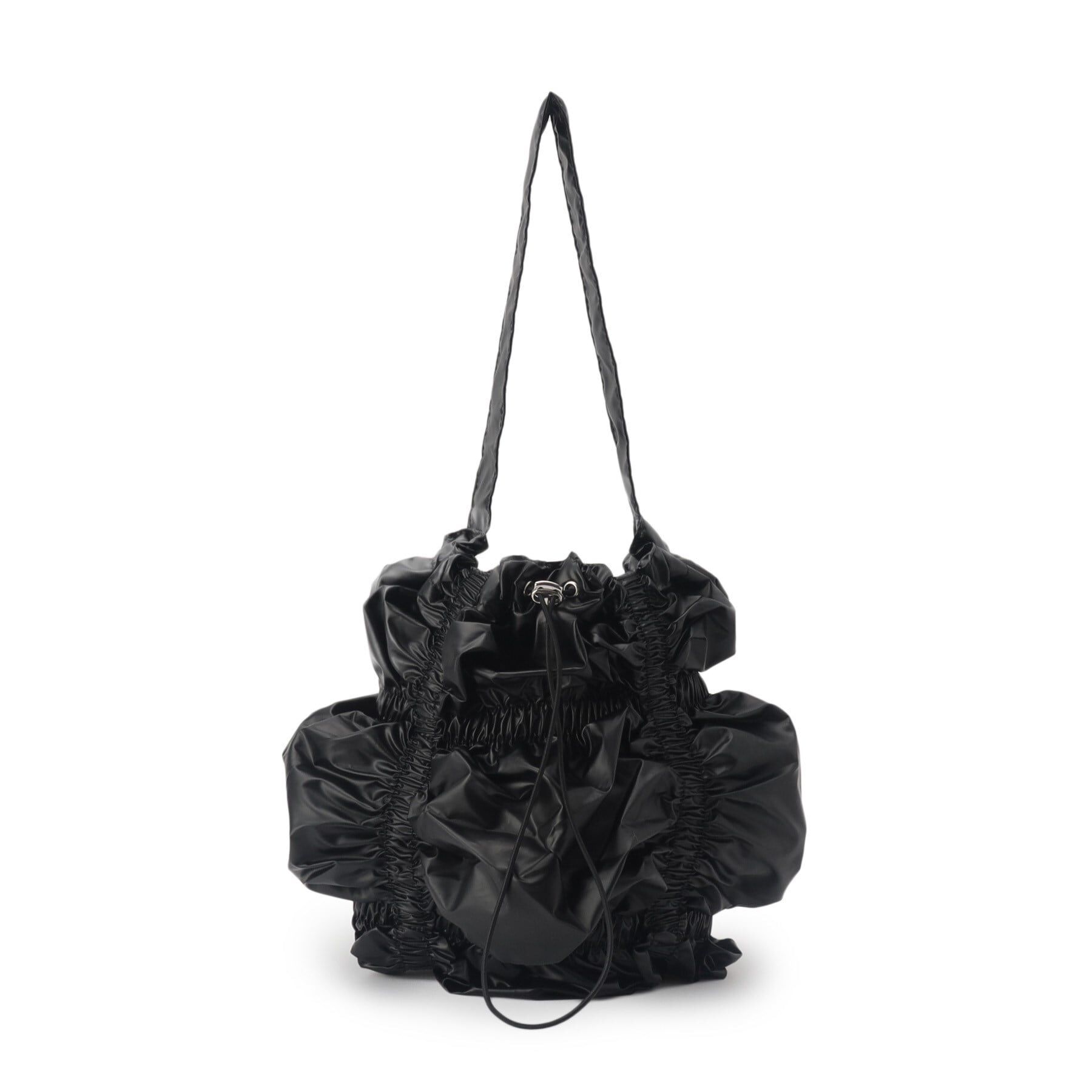 Ober Tashe「くしゅくしゅワンハンドルバッグ」|ハンドバッグ|ブラック(019)