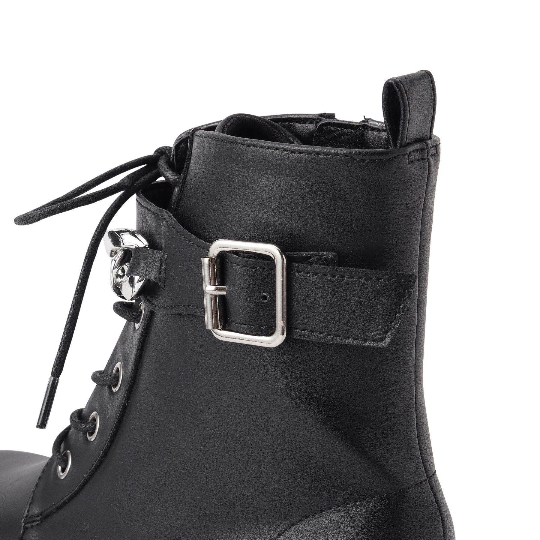 csT&P「厚底3段ソールチェーン付き ベルト付きレースアップブーツ」|ショートブーツ|