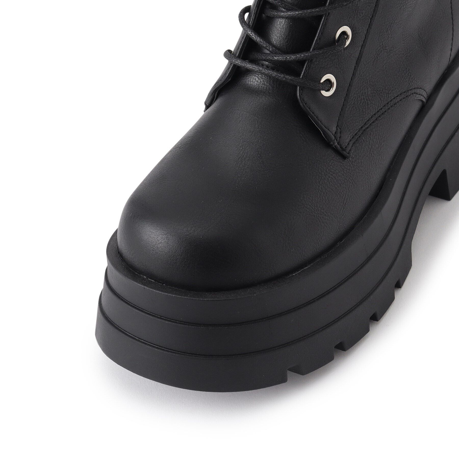 csT&P「厚底3段ソールチェーン付き ベルト付きレースアップブーツ」|ショートブーツ|