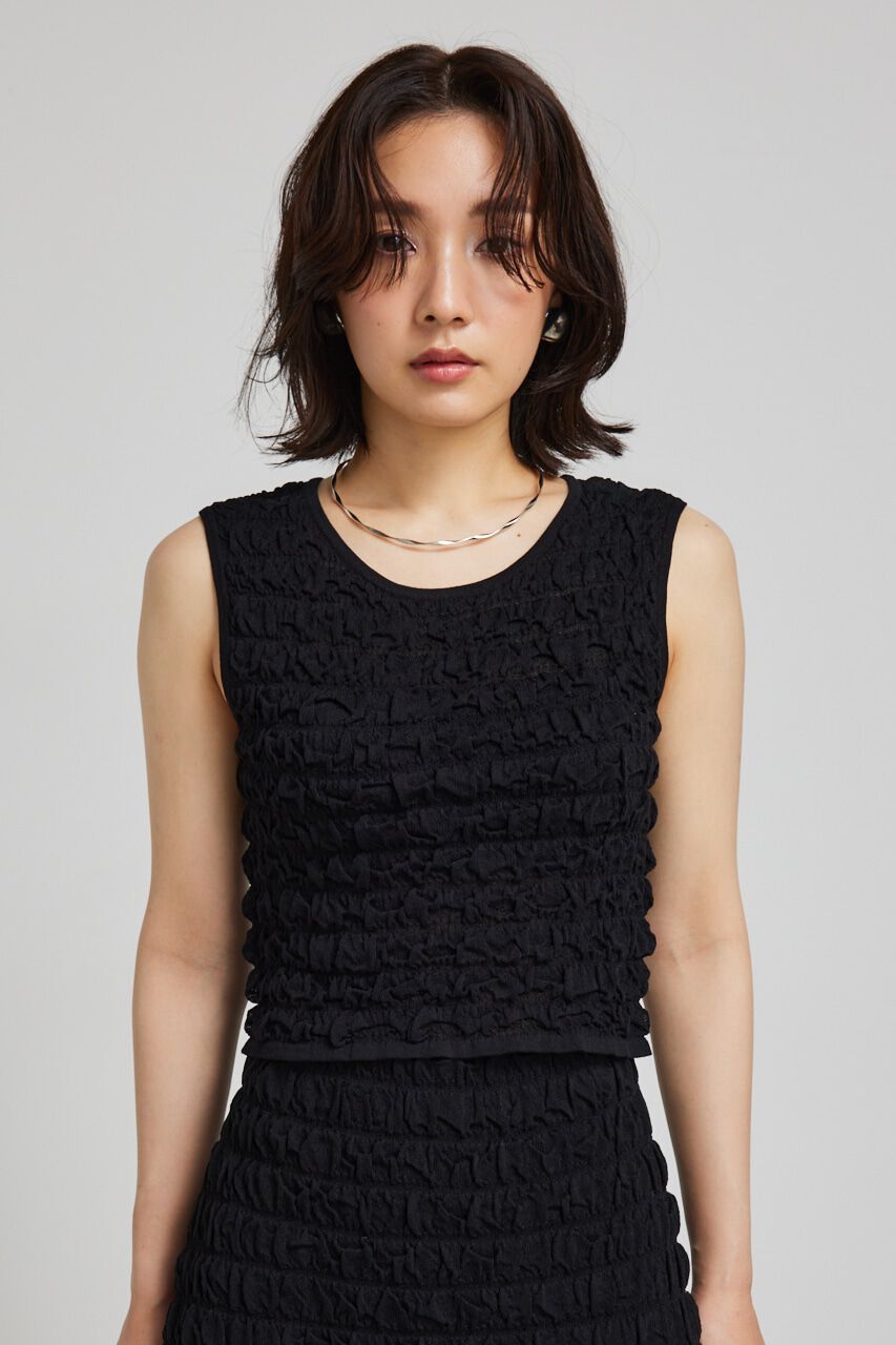 rienda「ポップコーンニットトップス」|タンクトップ|