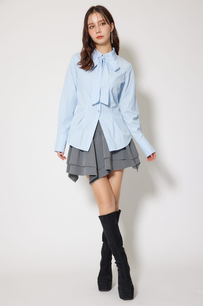 rienda「ウエストシェイプボウタイシャツ」|シャツ・ブラウス|