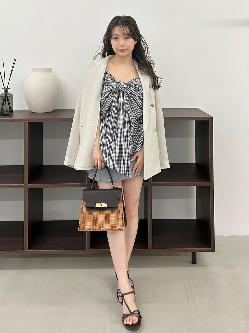 FRAY I.D「【BAGMATI】ラタンレザートップハンドルバッグ」|ハンドバッグ|