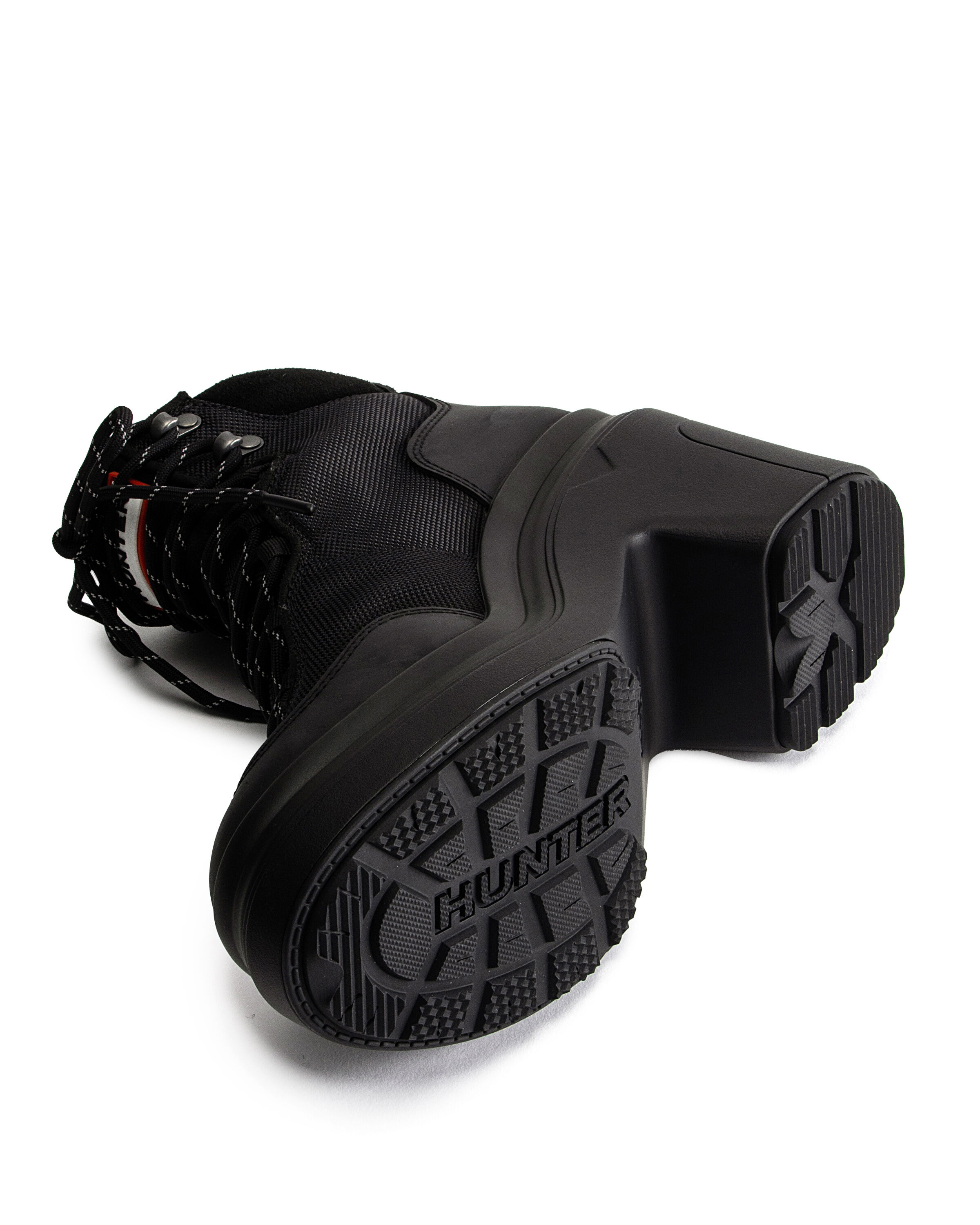 HUNTER「レディース エクスプローラー アンクル レースアップ ヒールブーツ」|ショートブーツ|