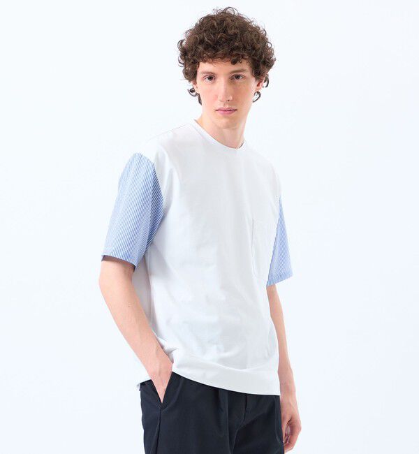 MACKINTOSH PHILOSOPHY「TEXBRID天竺&times;サッカー スリーブコンビTシャツ」|Tシャツ・カットソー|ホワイト