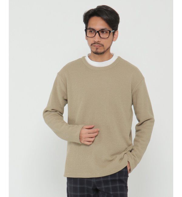 ikka「畦裏起毛アンサンブル」|パーカー|ベージュ