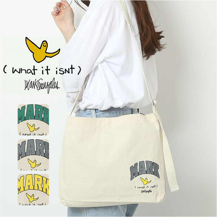 BACKYARD FAMILY「ショルダーバッグ レディース 布 通販 what it isnt キャンバス コットン マーク」|ショルダー・メッセンジャー|