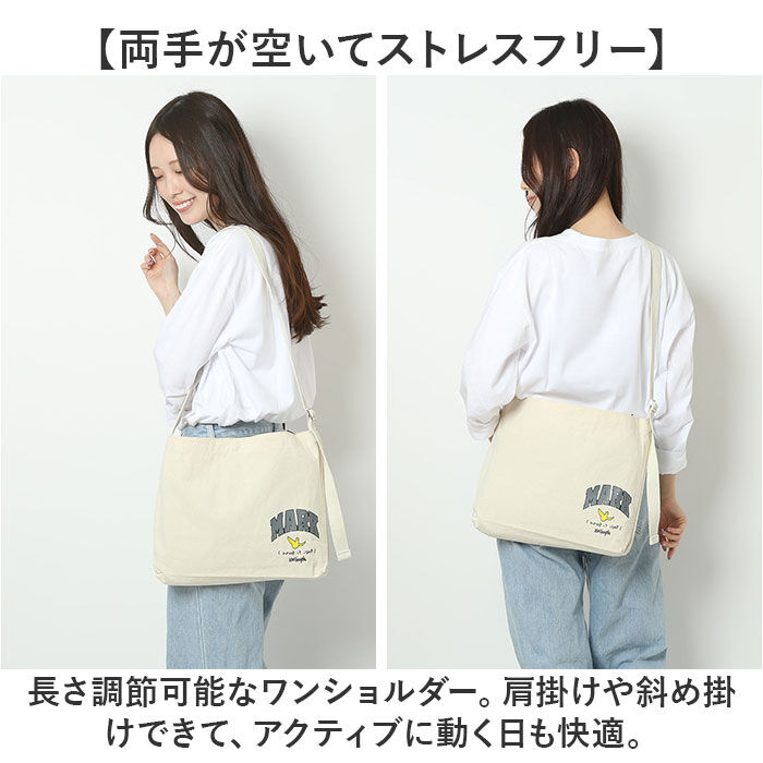 BACKYARD FAMILY「ショルダーバッグ レディース 布 通販 what it isnt キャンバス コットン マーク」|ショルダー・メッセンジャー|