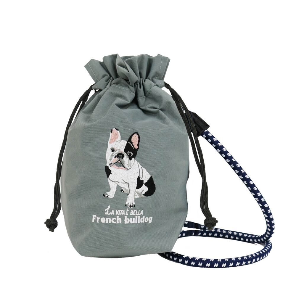 BACKYARD FAMILY「巾着 ショルダーバッグ 通販 巾着ショルダー ミニショルダー 巾着袋 巾着ショルダーバッグ」|ショルダー・メッセンジャー|グレー2