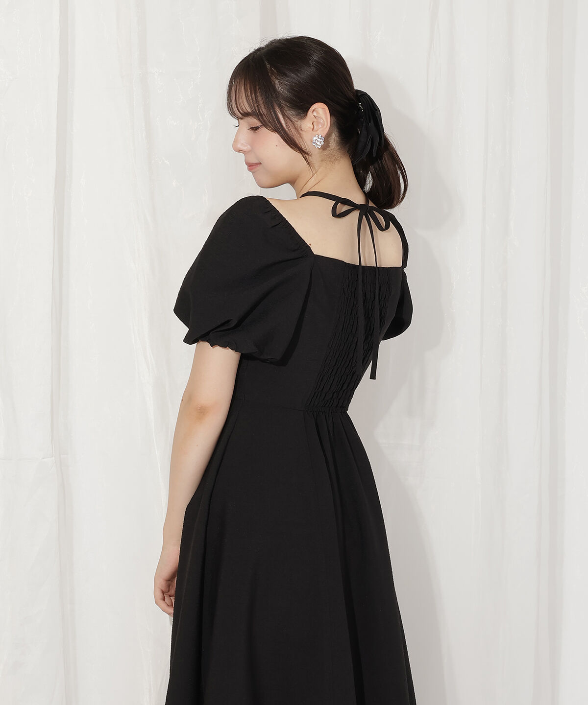 WILLSELECTION「クロスネックバルーンスリーブワンピース」|ワンピース|