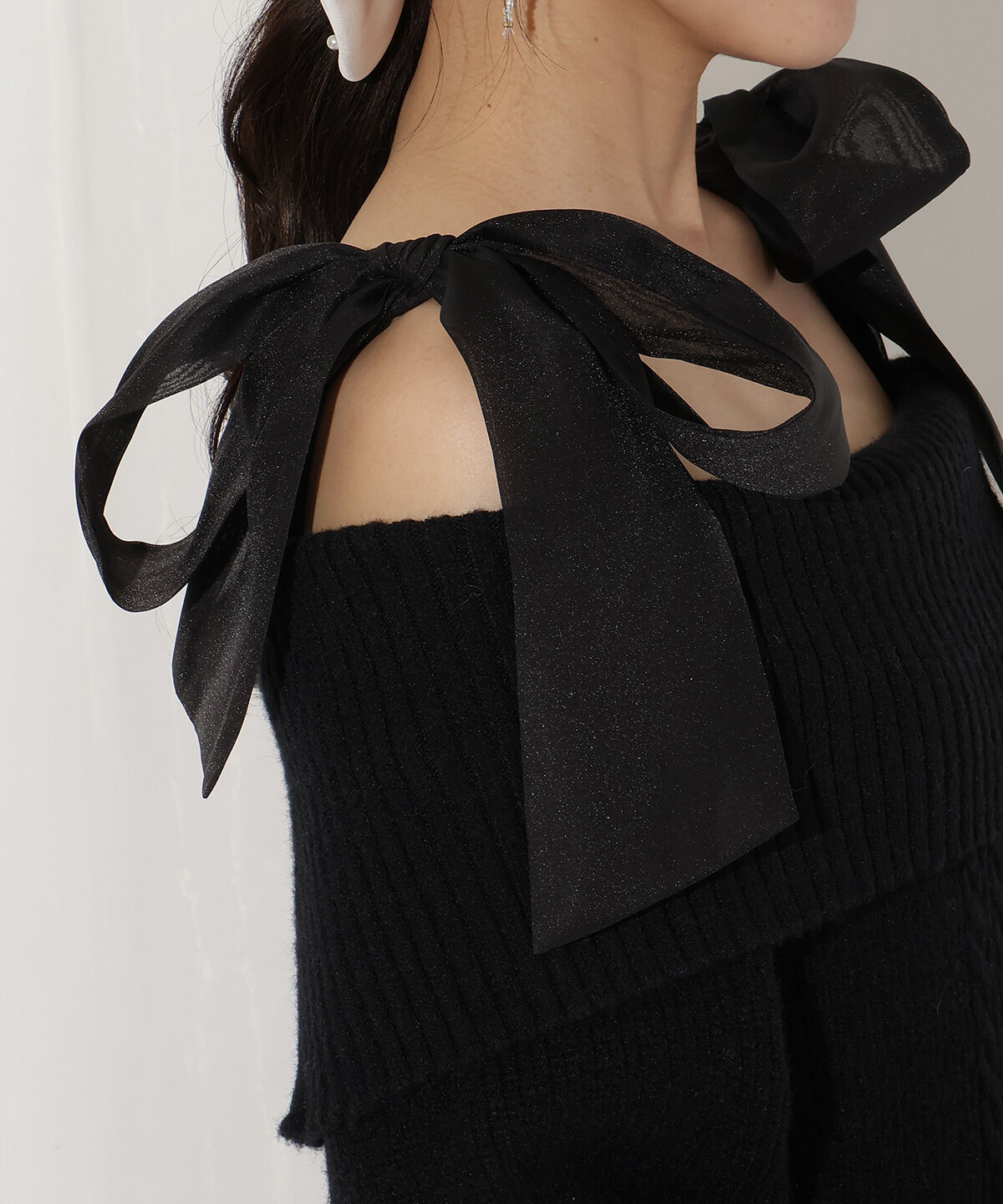 WILLSELECTION「肩リボンケーブルニットワンピース」|ワンピース|