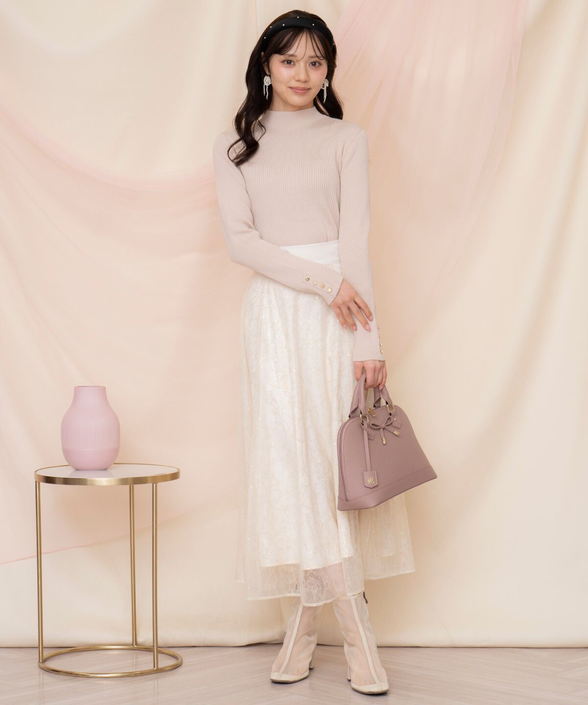 WILLSELECTION「袖口ボタンボトルネックリブニット」|ニット・セーター|