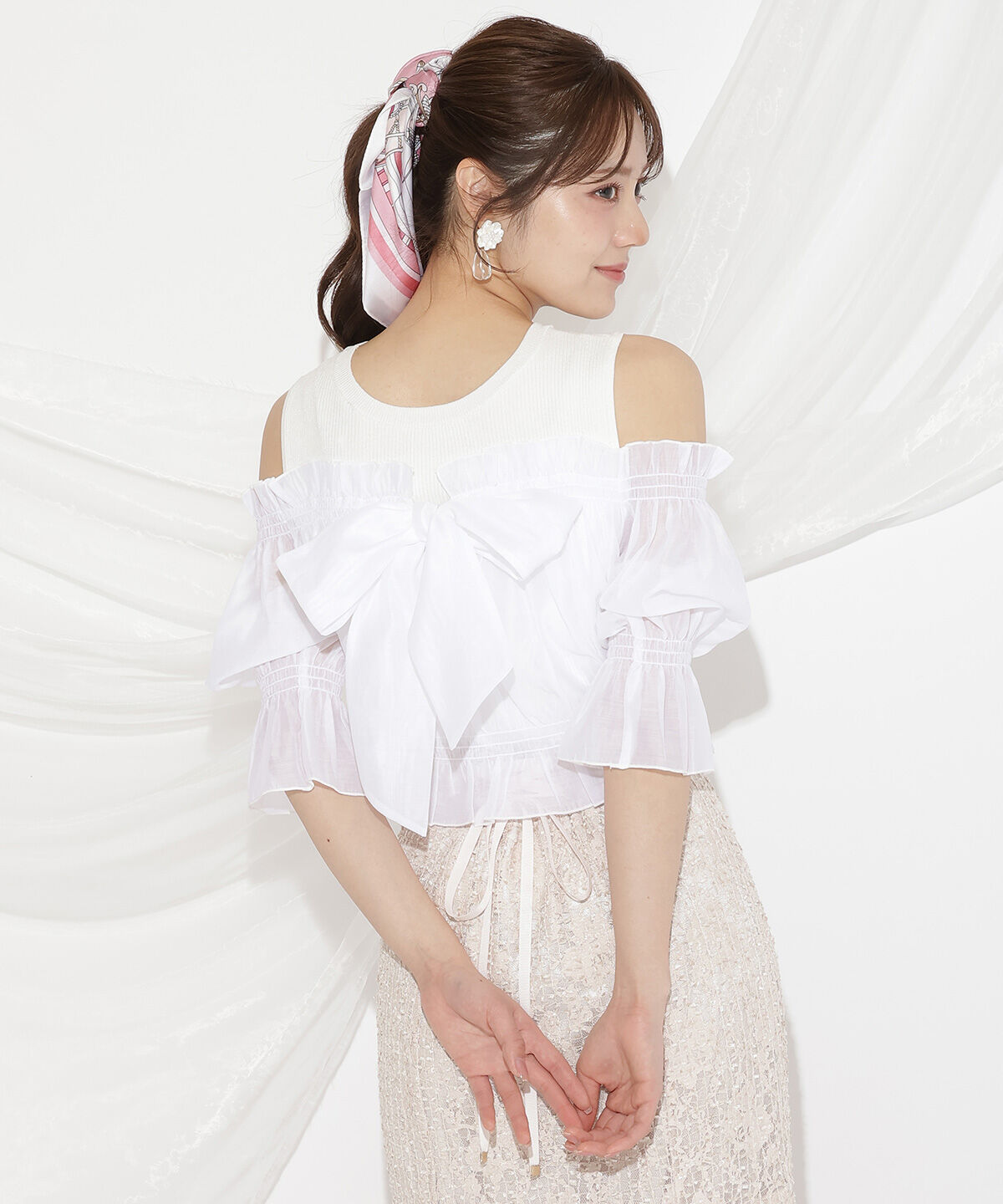 WILLSELECTION「レイヤード風オフショルニットプルオーバー」|ニット・セーター|