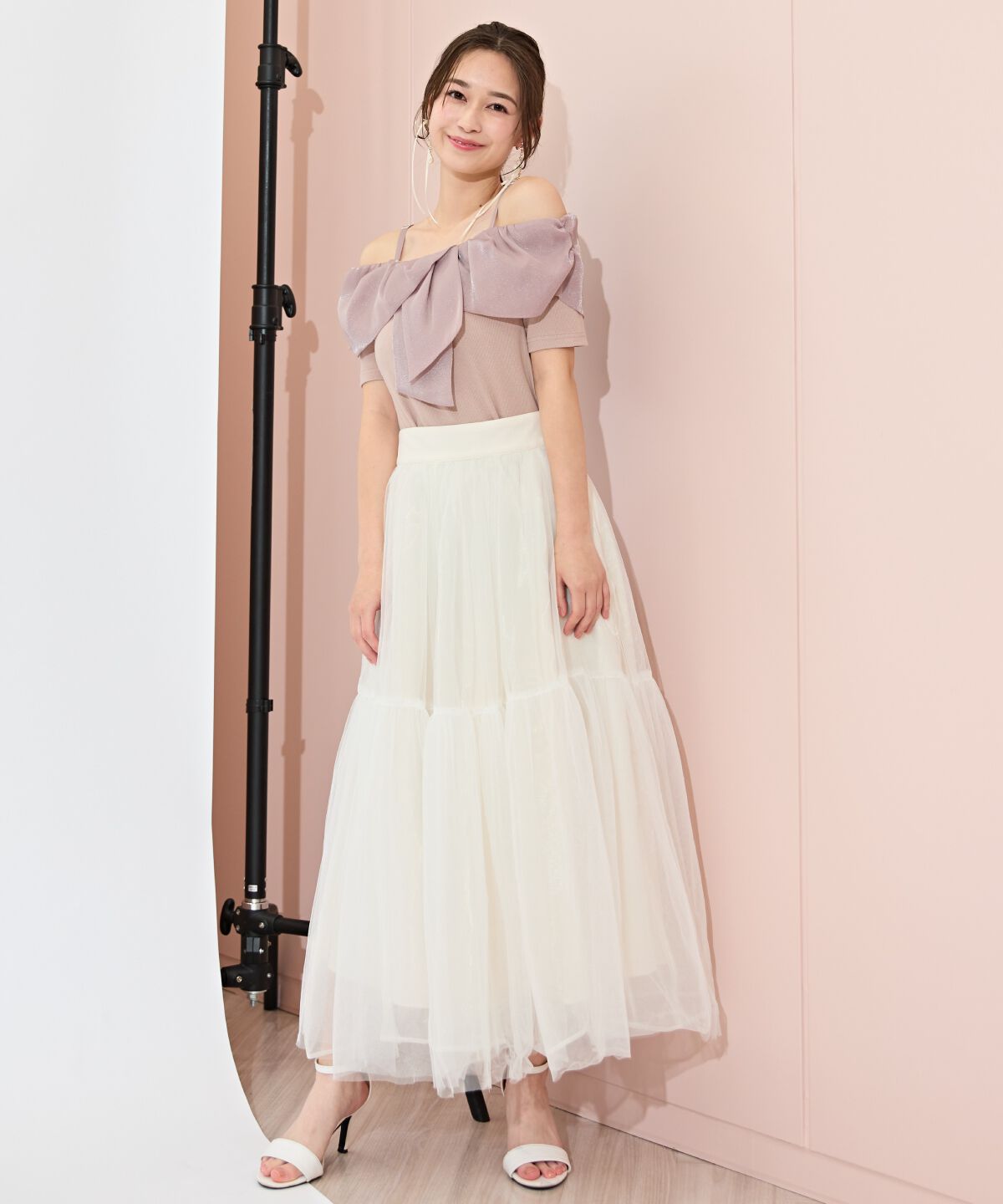 WILLSELECTION「ニュアンスカラーチュールティアードスカート」|フレア|