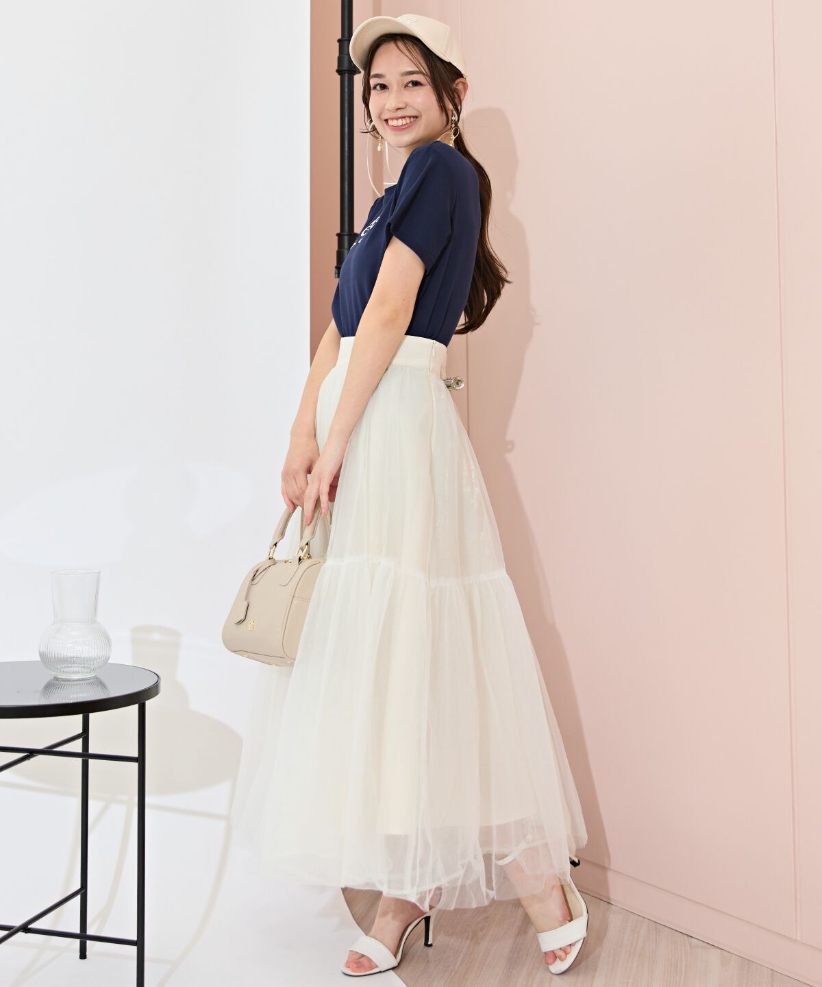 WILLSELECTION「ニュアンスカラーチュールティアードスカート」|フレア|