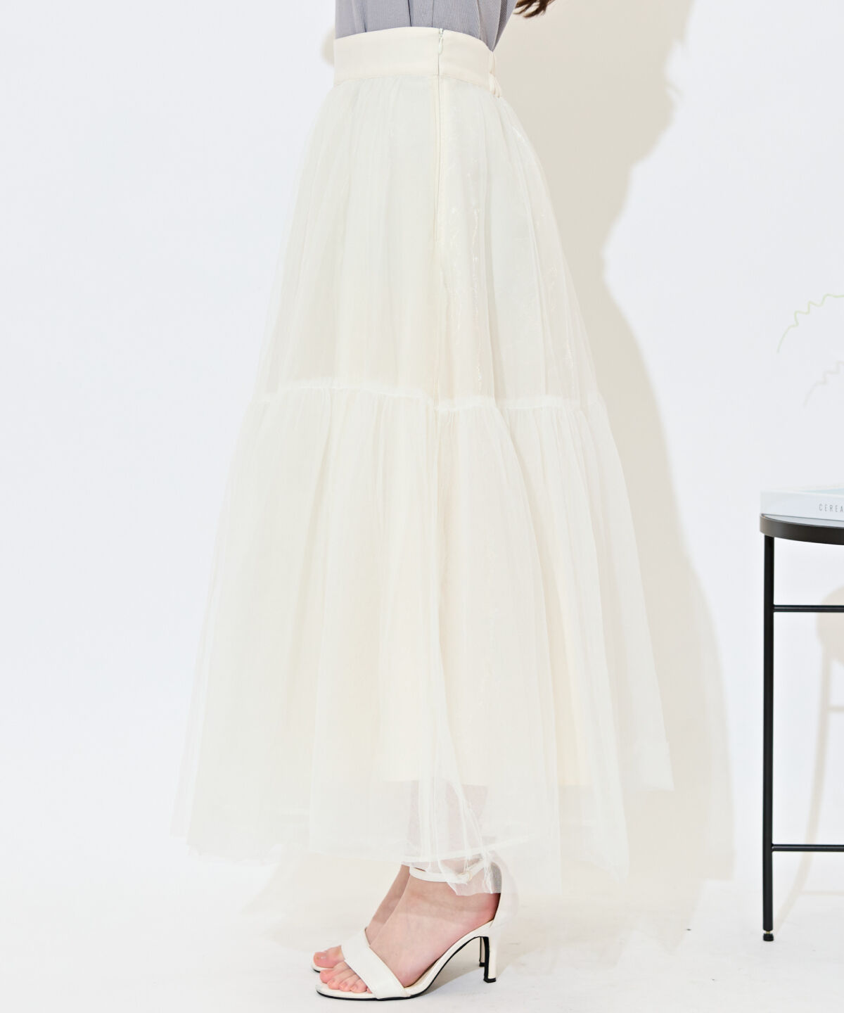 WILLSELECTION「ニュアンスカラーチュールティアードスカート」|フレア|