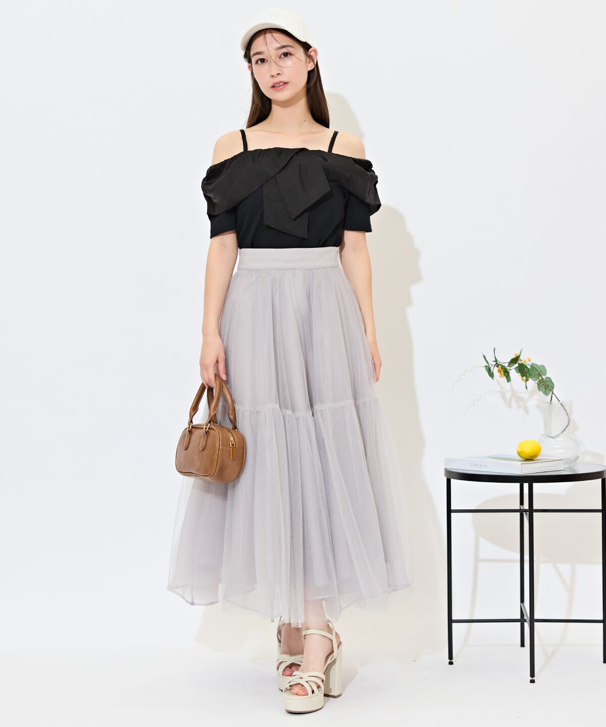 WILLSELECTION「ニュアンスカラーチュールティアードスカート」|フレア|