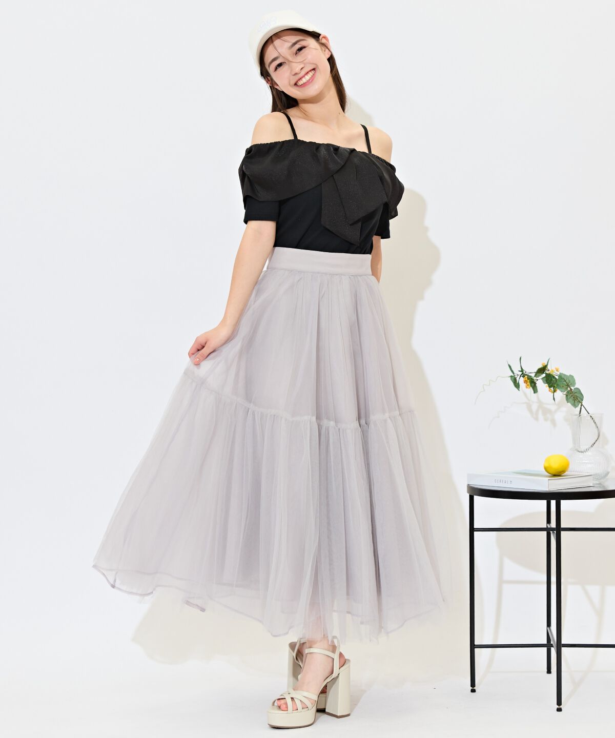 WILLSELECTION「ニュアンスカラーチュールティアードスカート」|フレア|