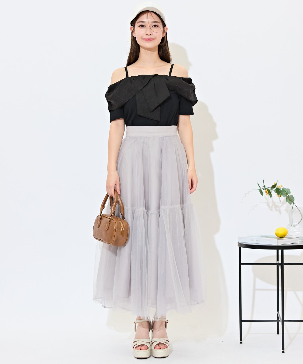 WILLSELECTION「ニュアンスカラーチュールティアードスカート」|フレア|