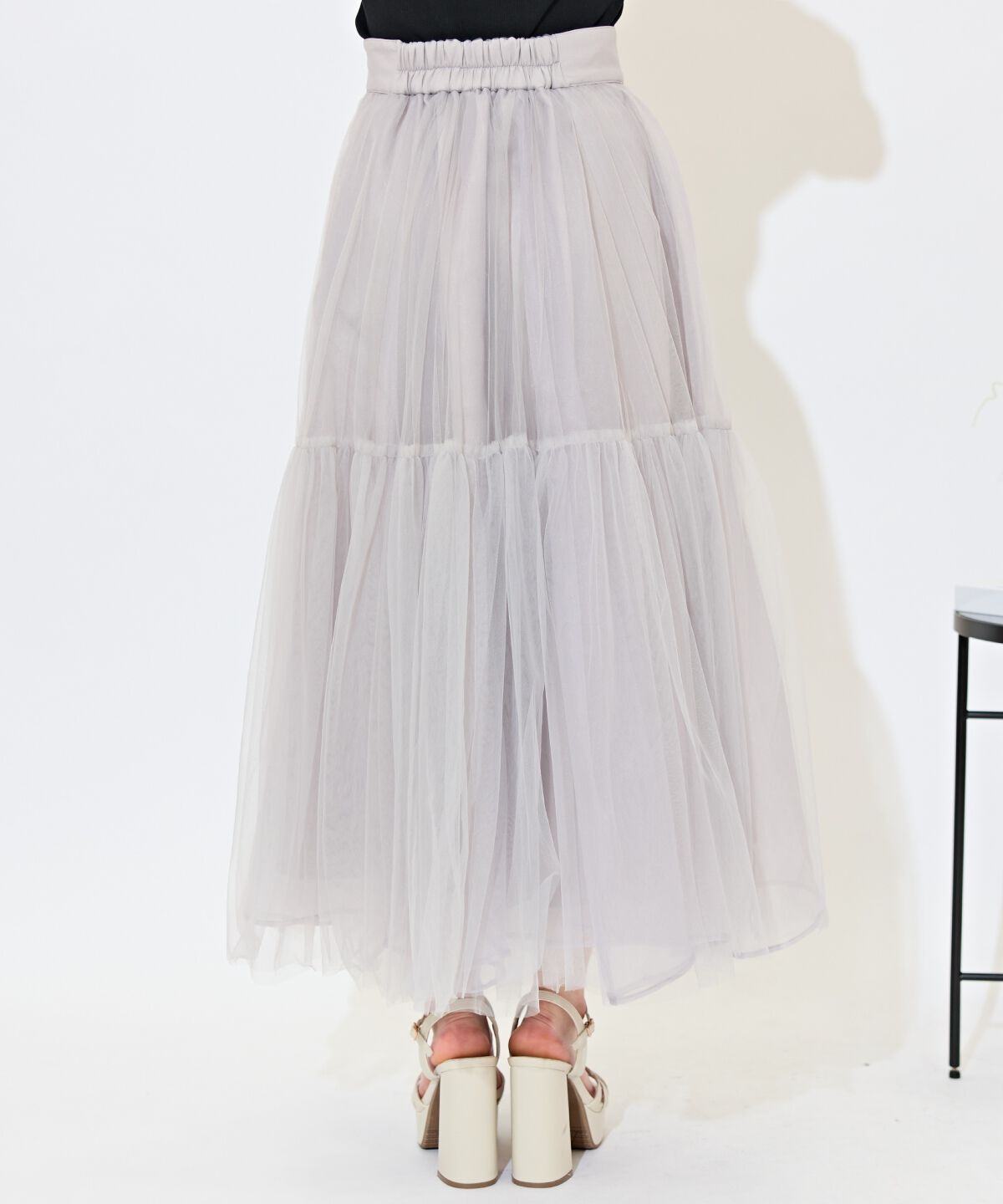 WILLSELECTION「ニュアンスカラーチュールティアードスカート」|フレア|