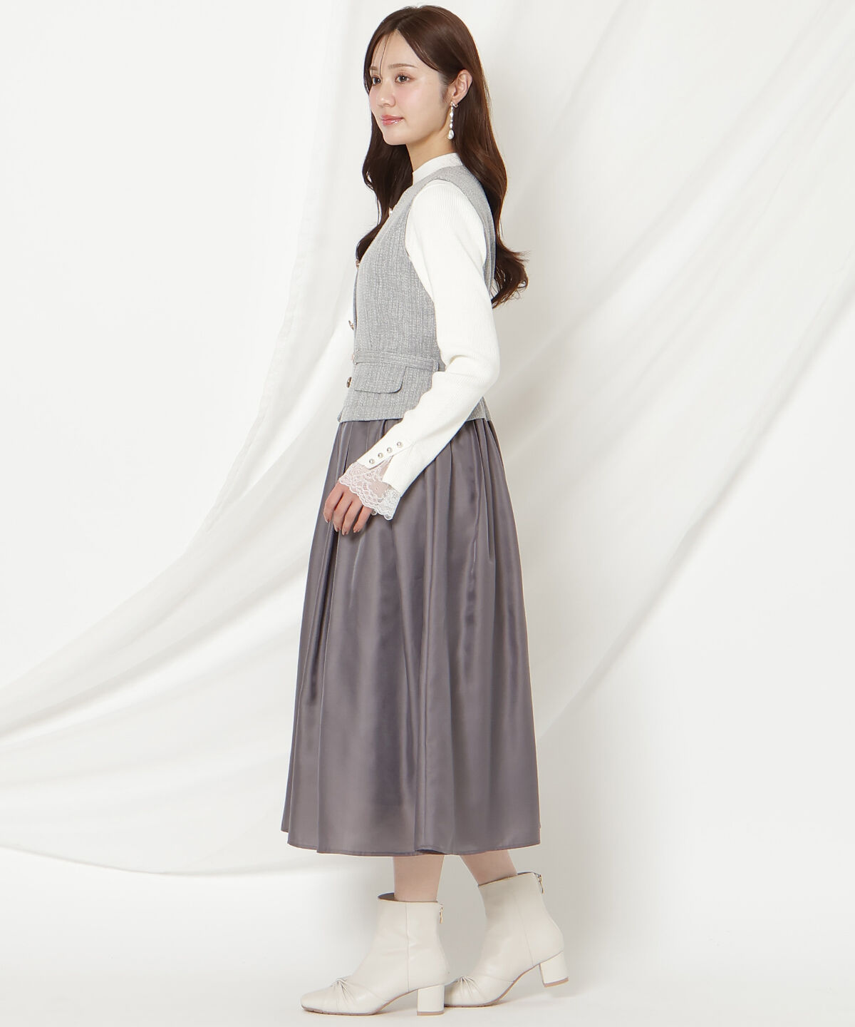 WILLSELECTION「ツイードドッキングジレワンピース」|ワンピース|