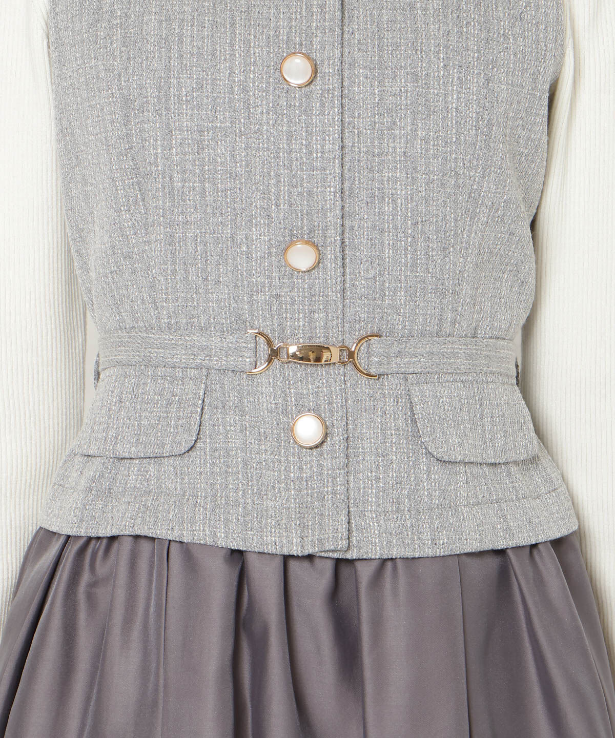 WILLSELECTION「ツイードドッキングジレワンピース」|ワンピース|