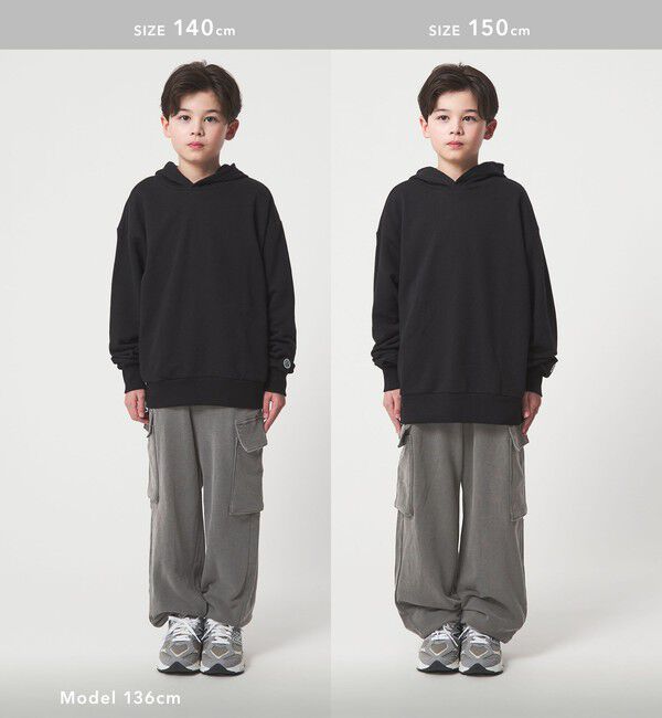 UNITED ARROWS green label relaxing「裏毛 ワイドカーゴパンツ（MDグレー）/ キッズ  100cm-160cm」|チノ|