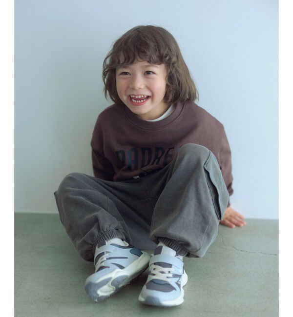 UNITED ARROWS green label relaxing「裏毛 ワイドカーゴパンツ（MDグレー）/ キッズ  100cm-160cm」|チノ|